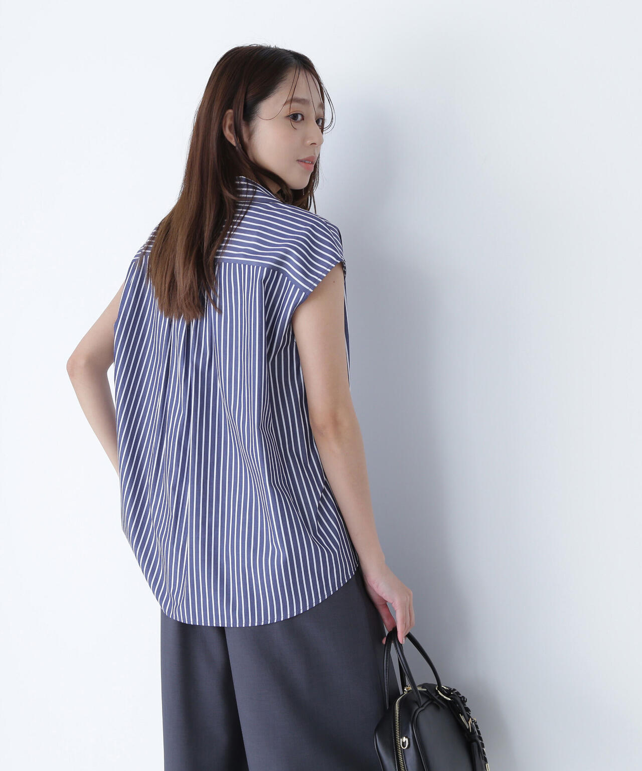 ストライプスキッパーフォルムシャツ*