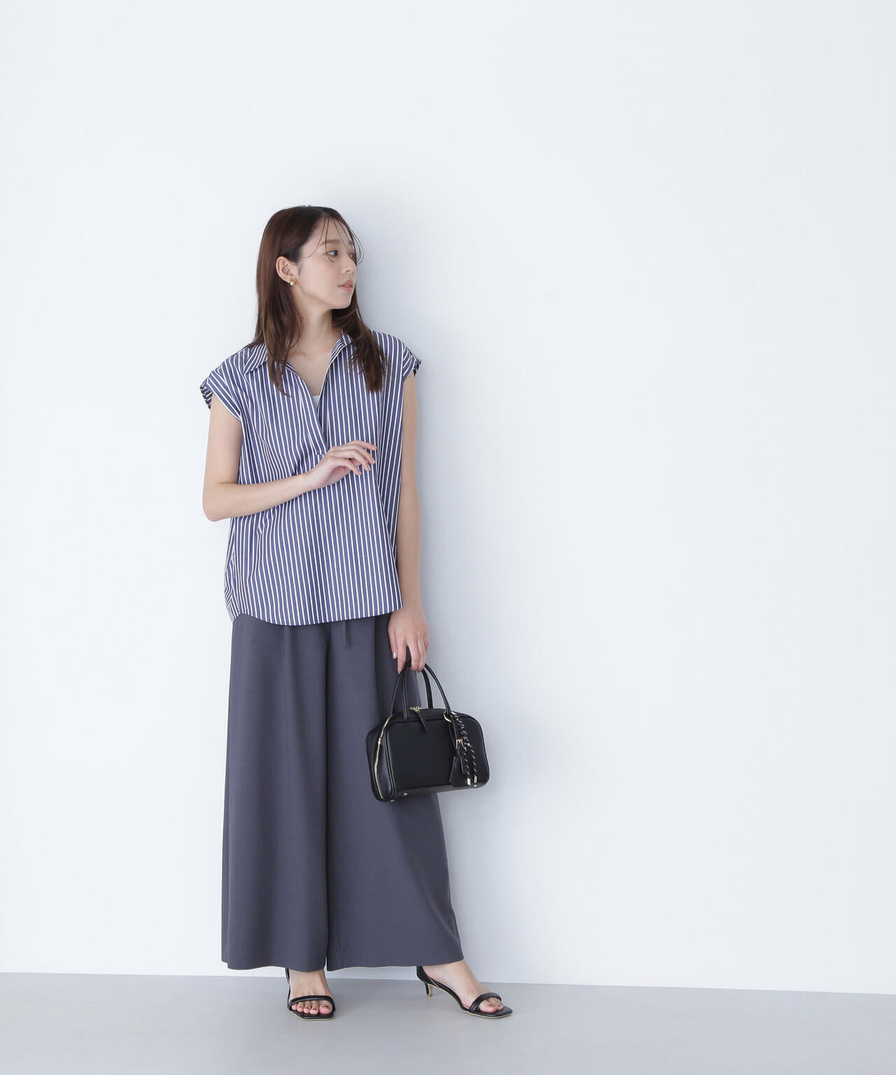 ストライプスキッパーフォルムシャツ*