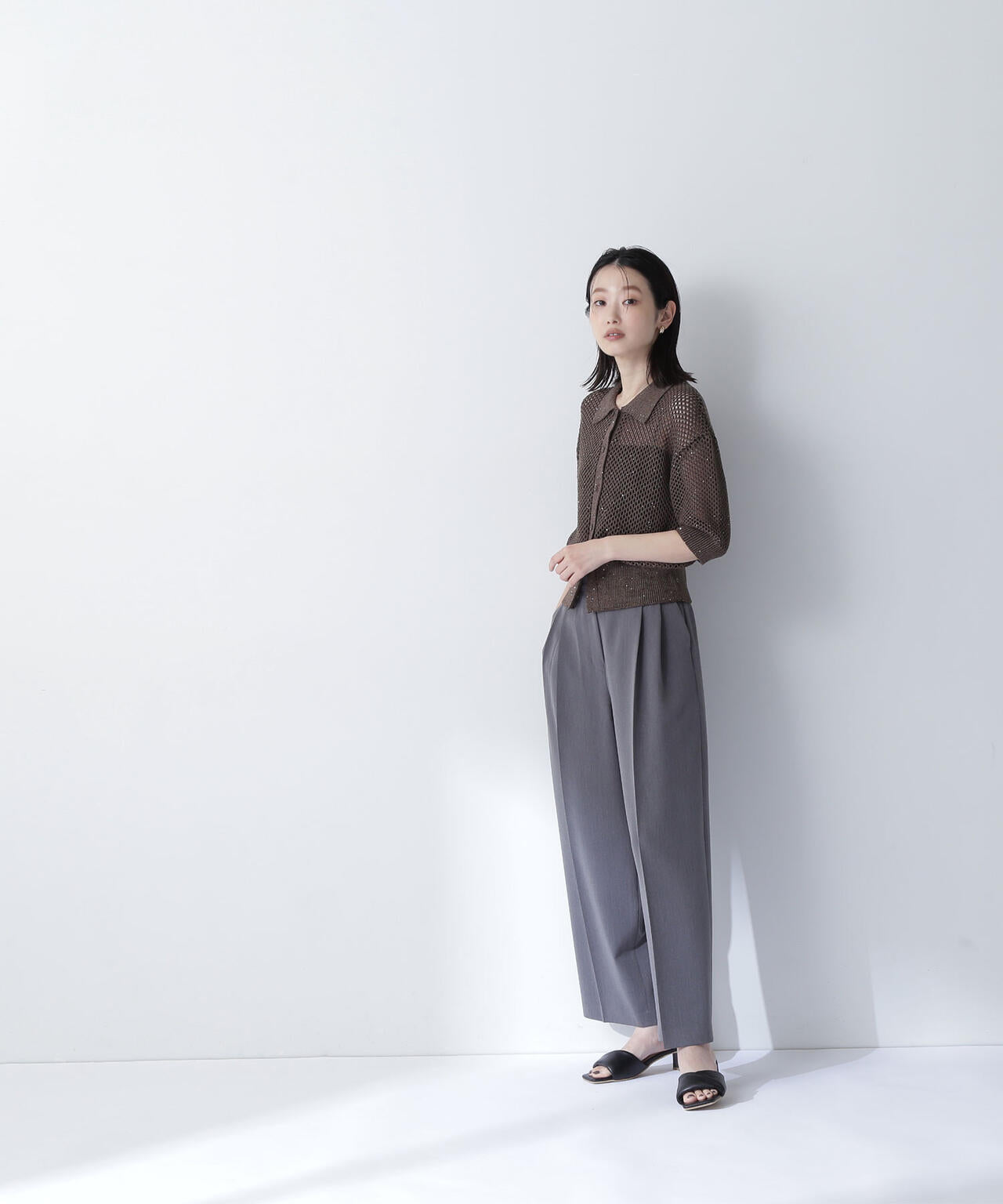 <骨格ナチュラル>ツータックワイドパンツ*