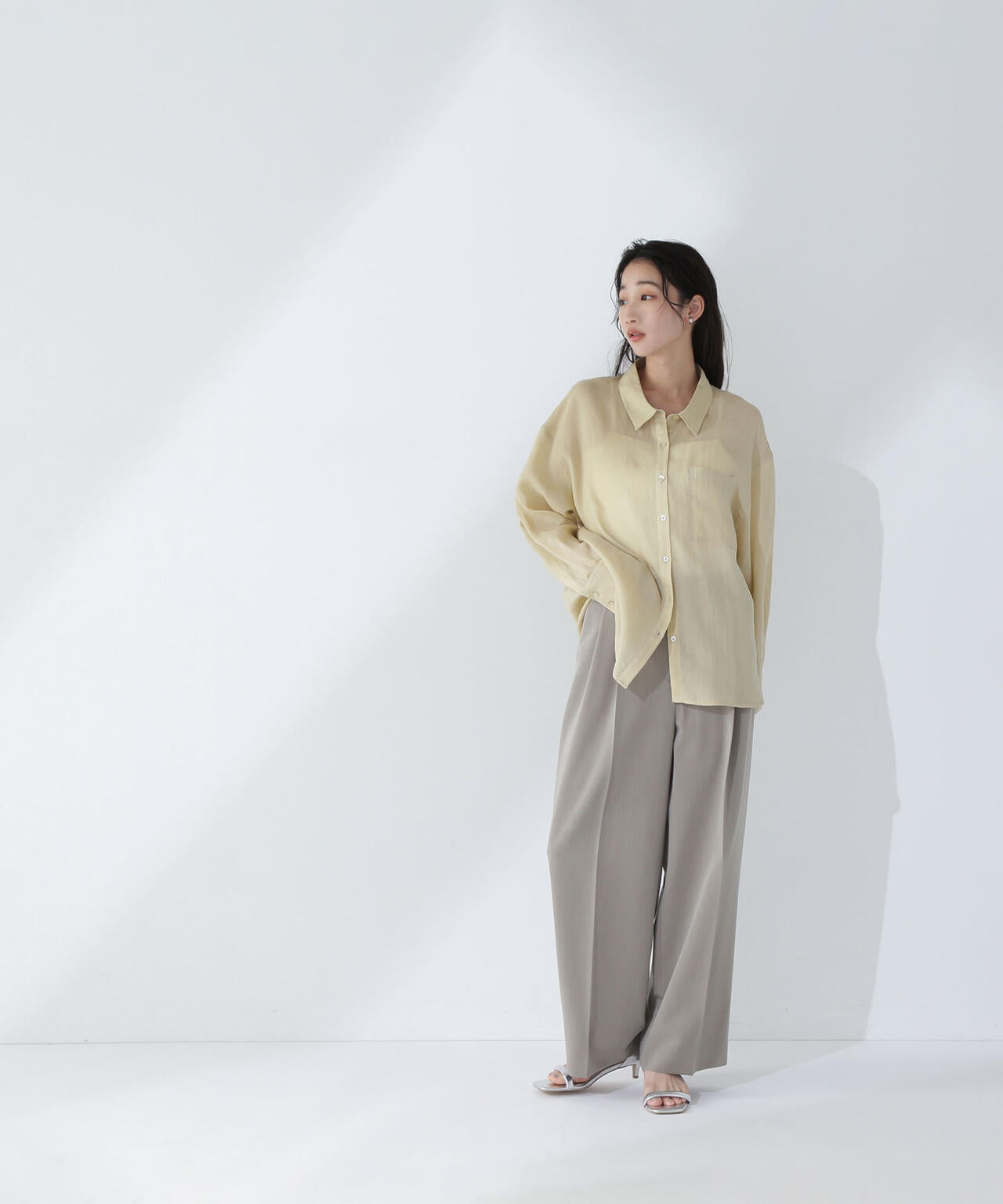 <骨格ナチュラル>ツータックワイドパンツ*