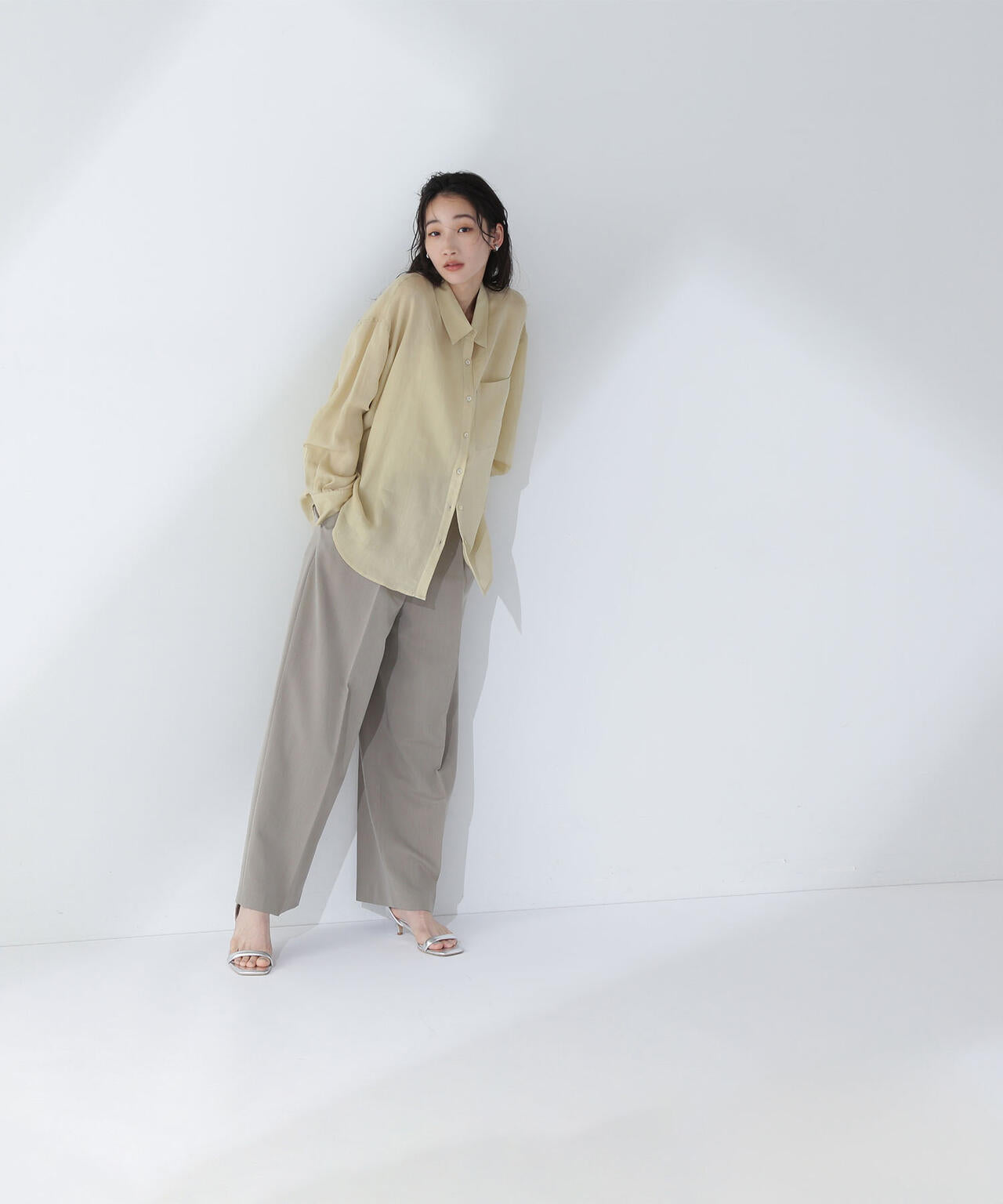 <骨格ナチュラル>ツータックワイドパンツ*
