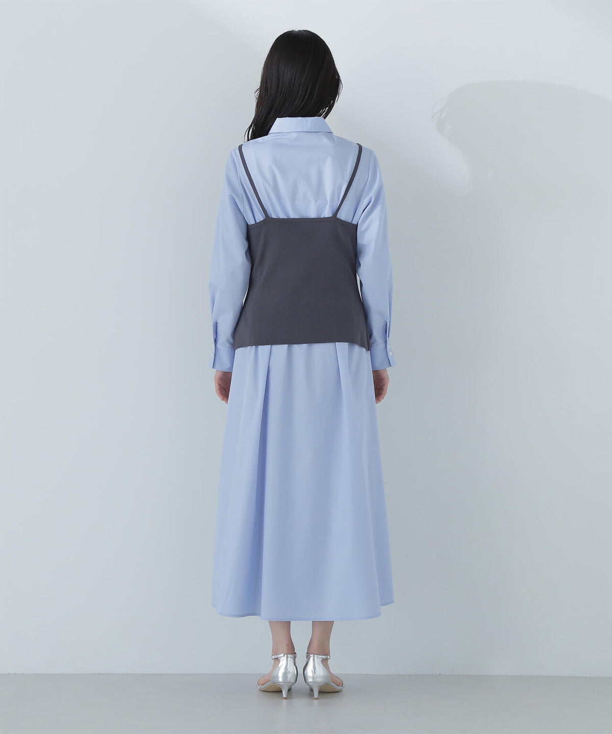 ビスチェレイヤードシャツワンピース*