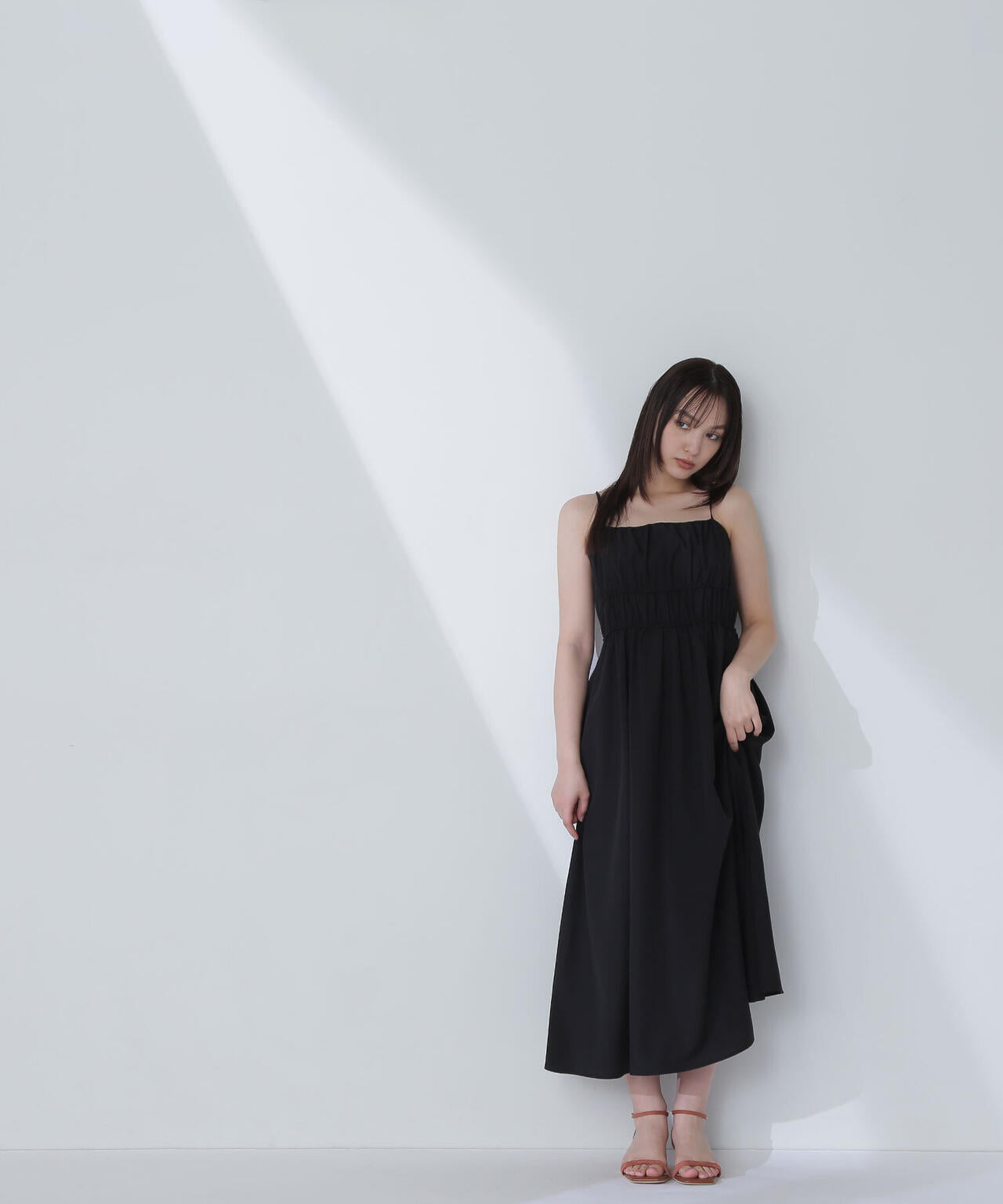 【THINK NATURAL】ギャザーデザインキャミワンピース*