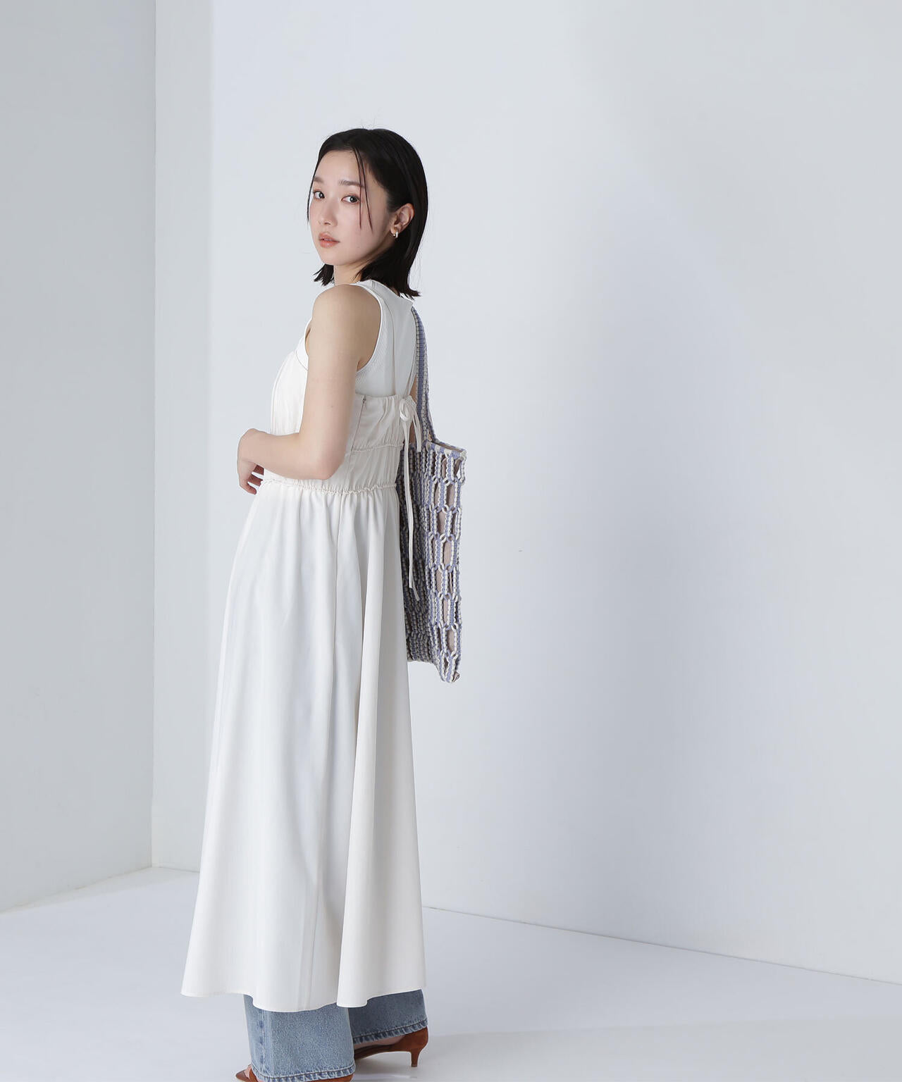 【THINK NATURAL】ギャザーデザインキャミワンピース*