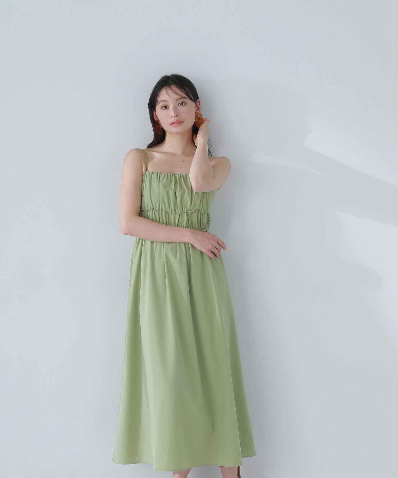 【THINK NATURAL】ギャザーデザインキャミワンピース*