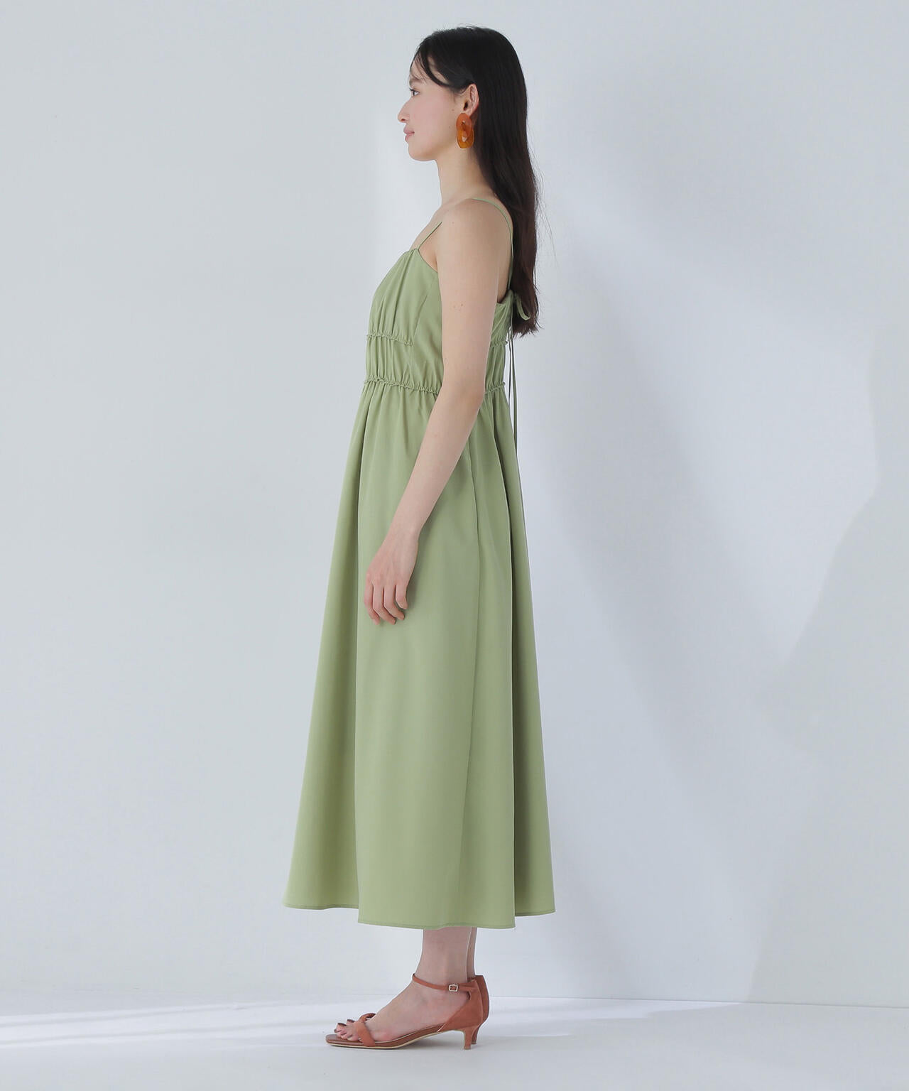【THINK NATURAL】ギャザーデザインキャミワンピース*