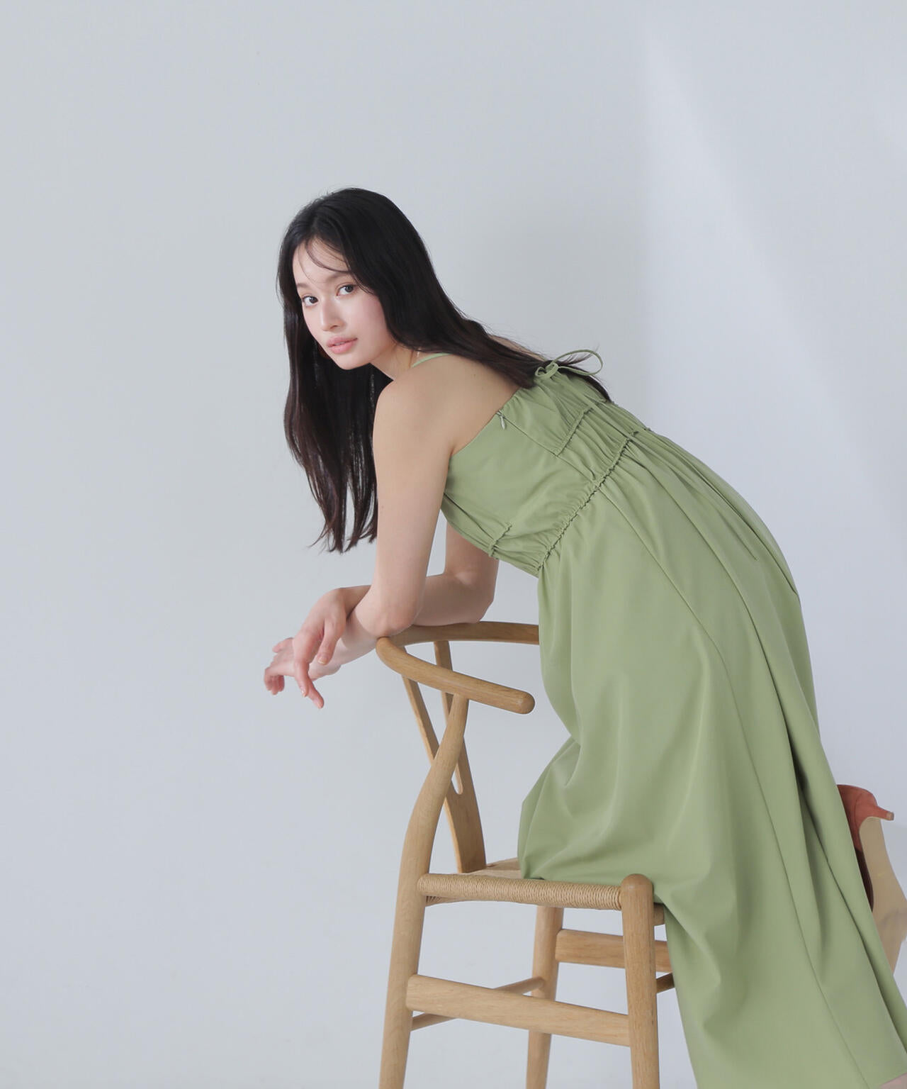 【THINK NATURAL】ギャザーデザインキャミワンピース*