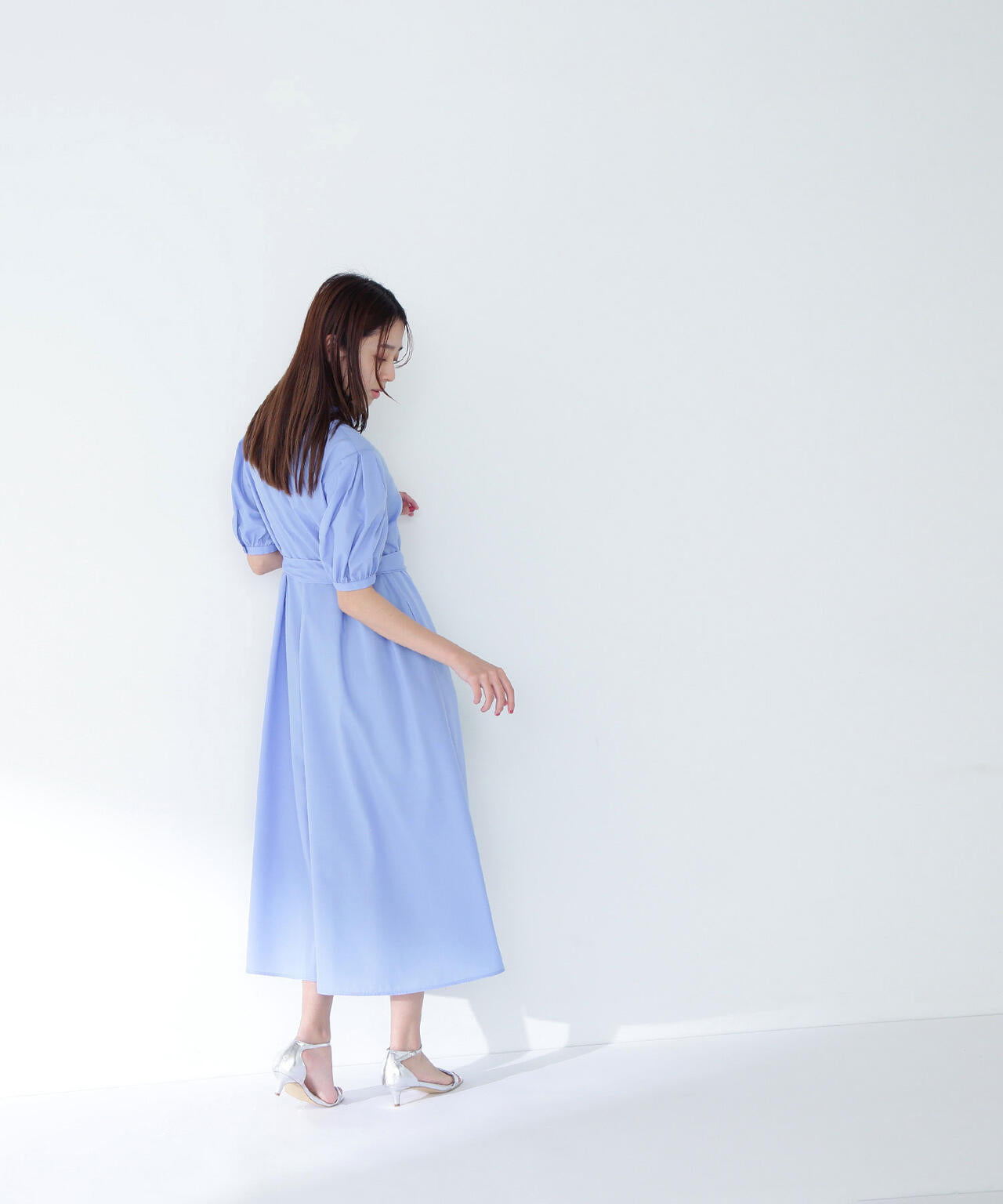 リボンベルテッドシャツワンピース*