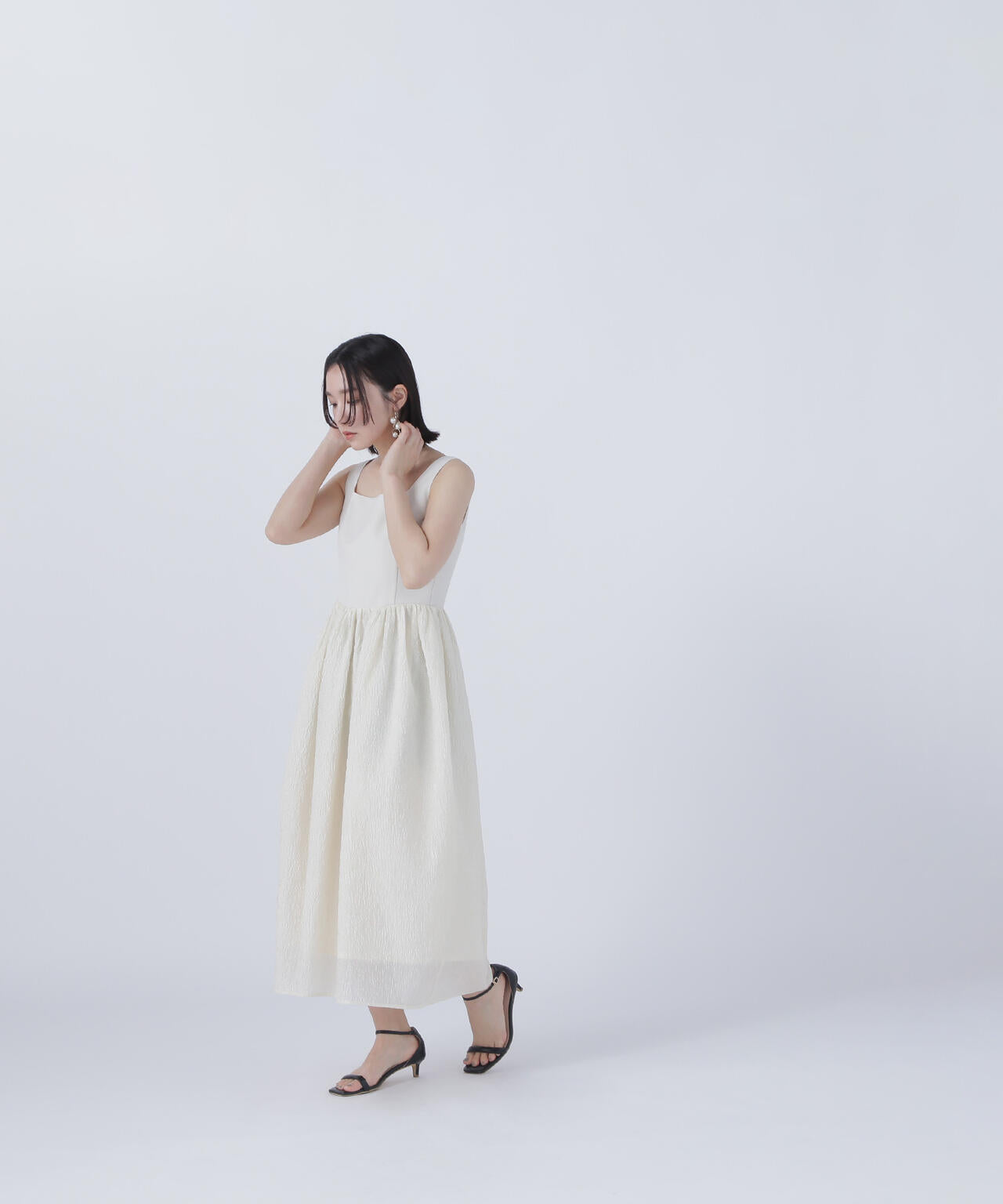【BLANC】ジャガードドッキングフォルムワンピース*