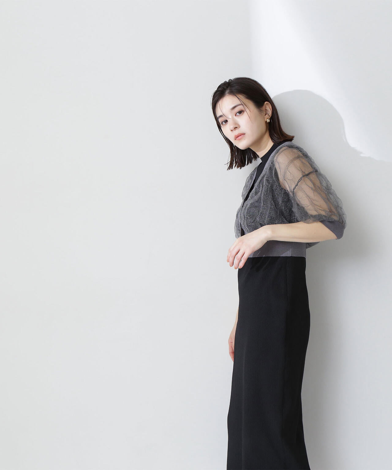 シャーリングシアーカーデセットワンピース*