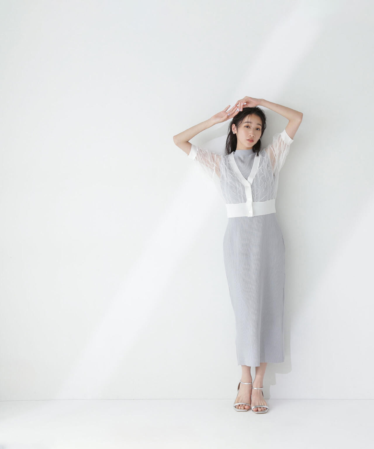シャーリングシアーカーデセットワンピース*