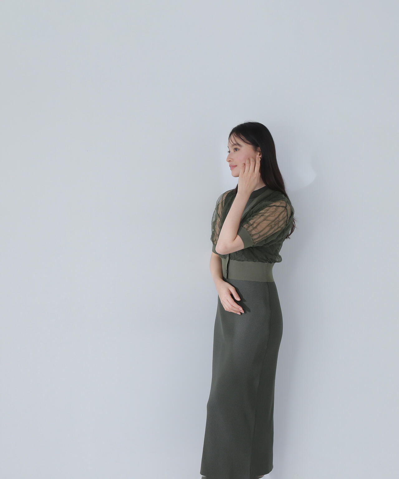 シャーリングシアーカーデセットワンピース*