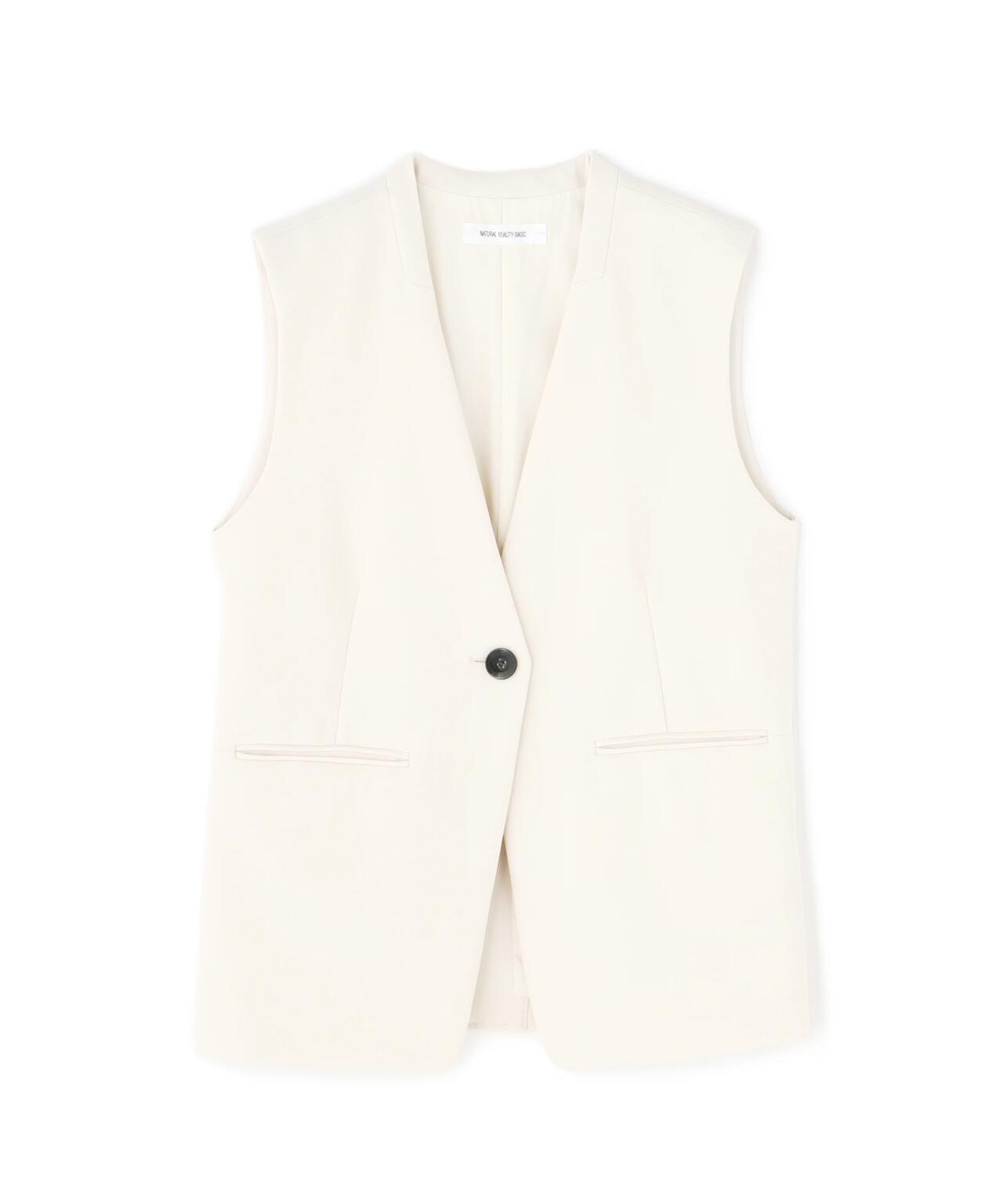 ノーカラーミニマルジレ