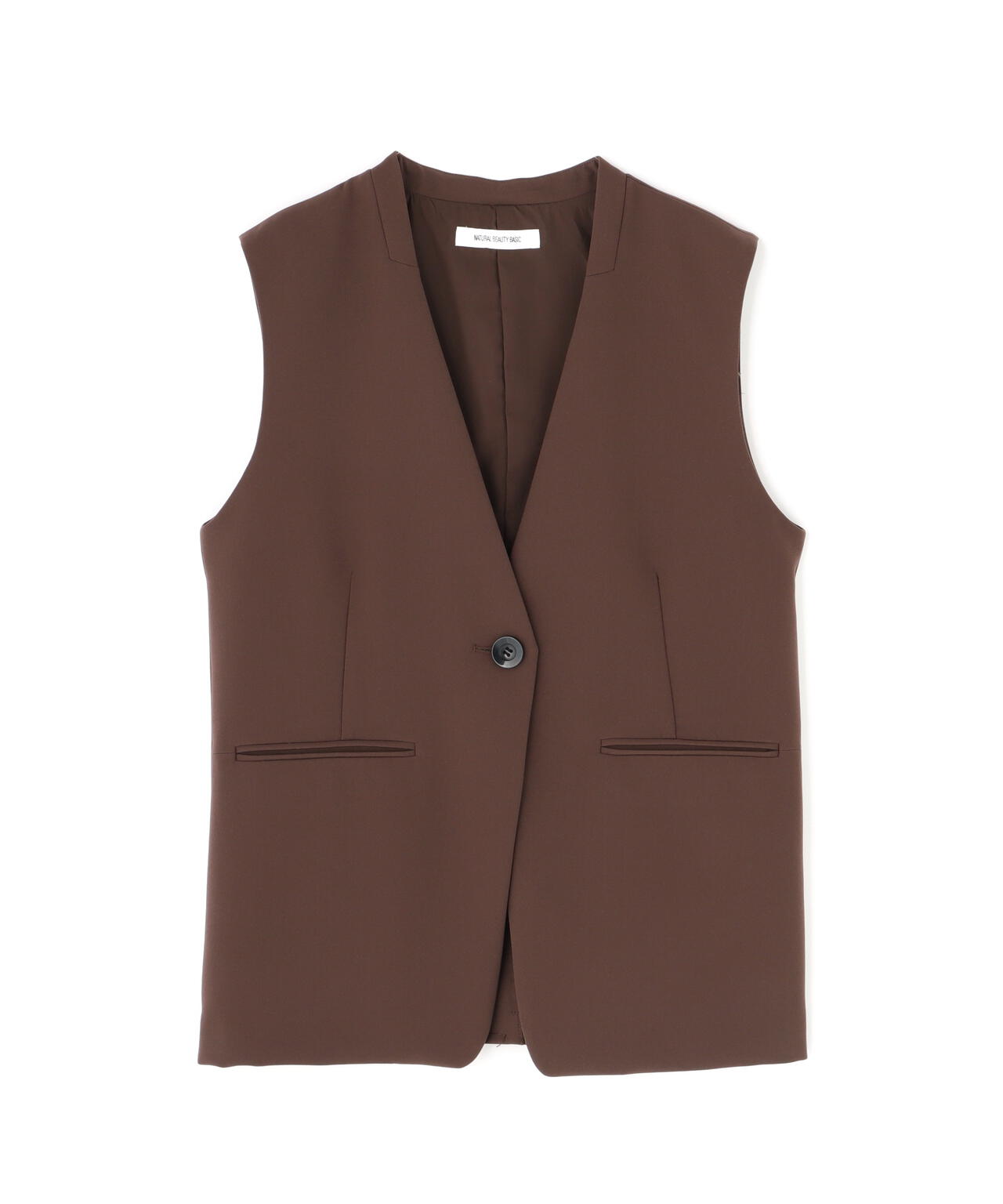 ノーカラーミニマルジレ