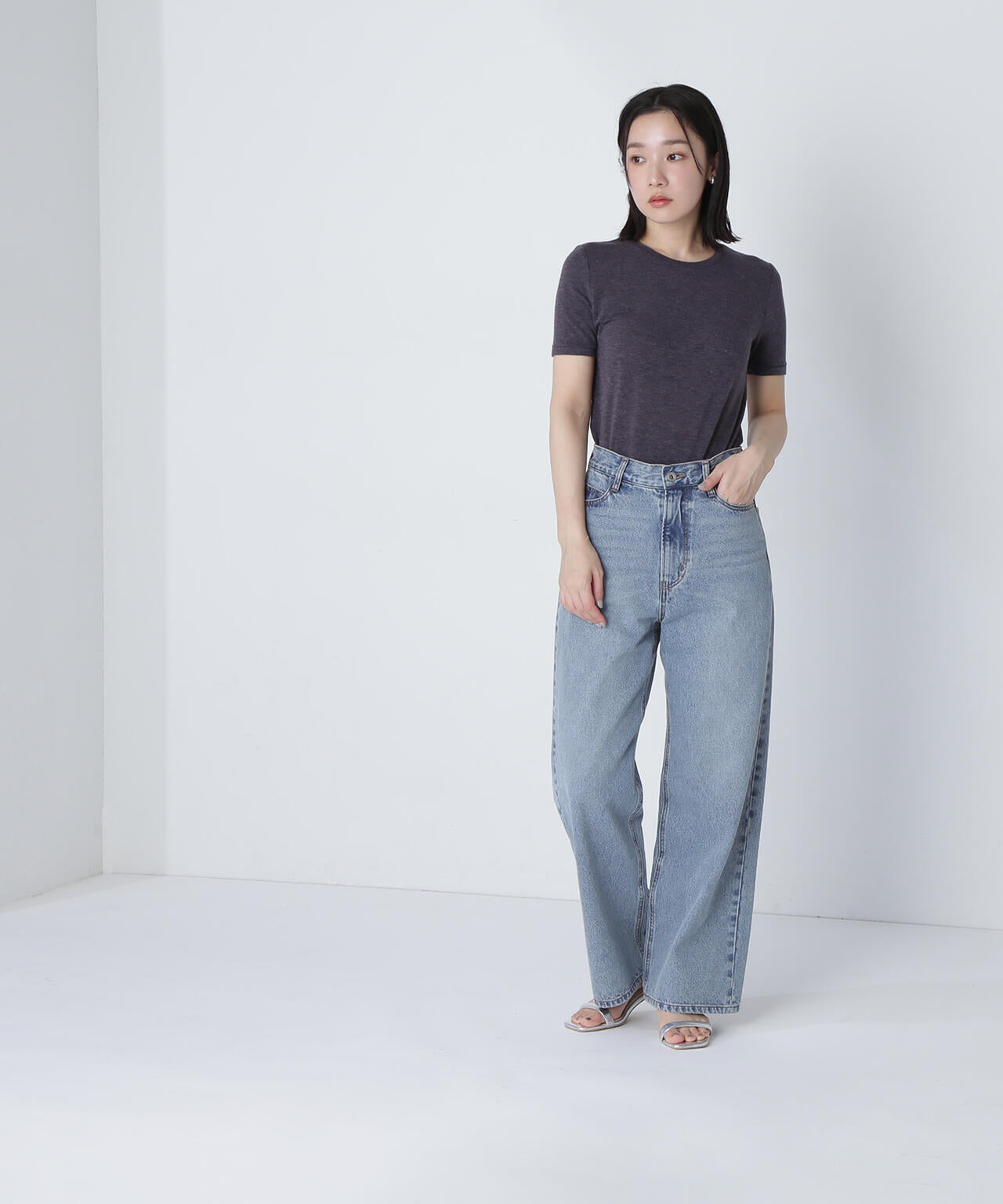 シアーストレッチTシャツ*