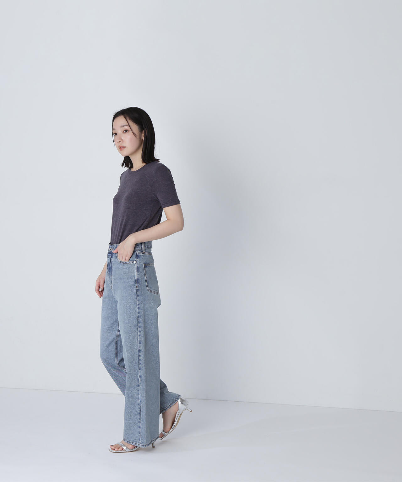 シアーストレッチTシャツ*
