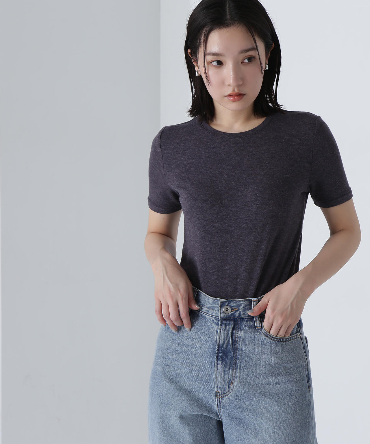 シアーストレッチTシャツ*