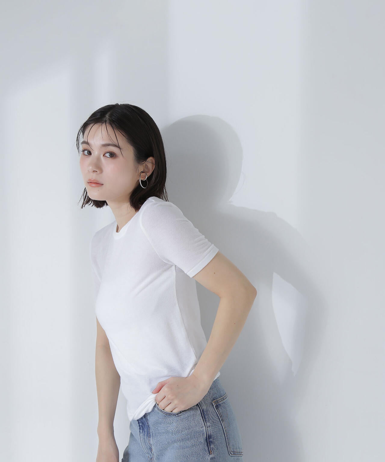 シアーストレッチTシャツ*
