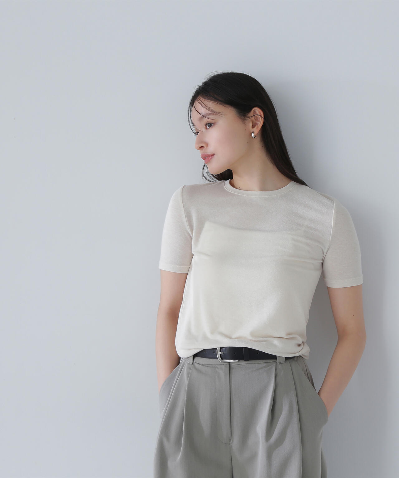 シアーストレッチTシャツ*