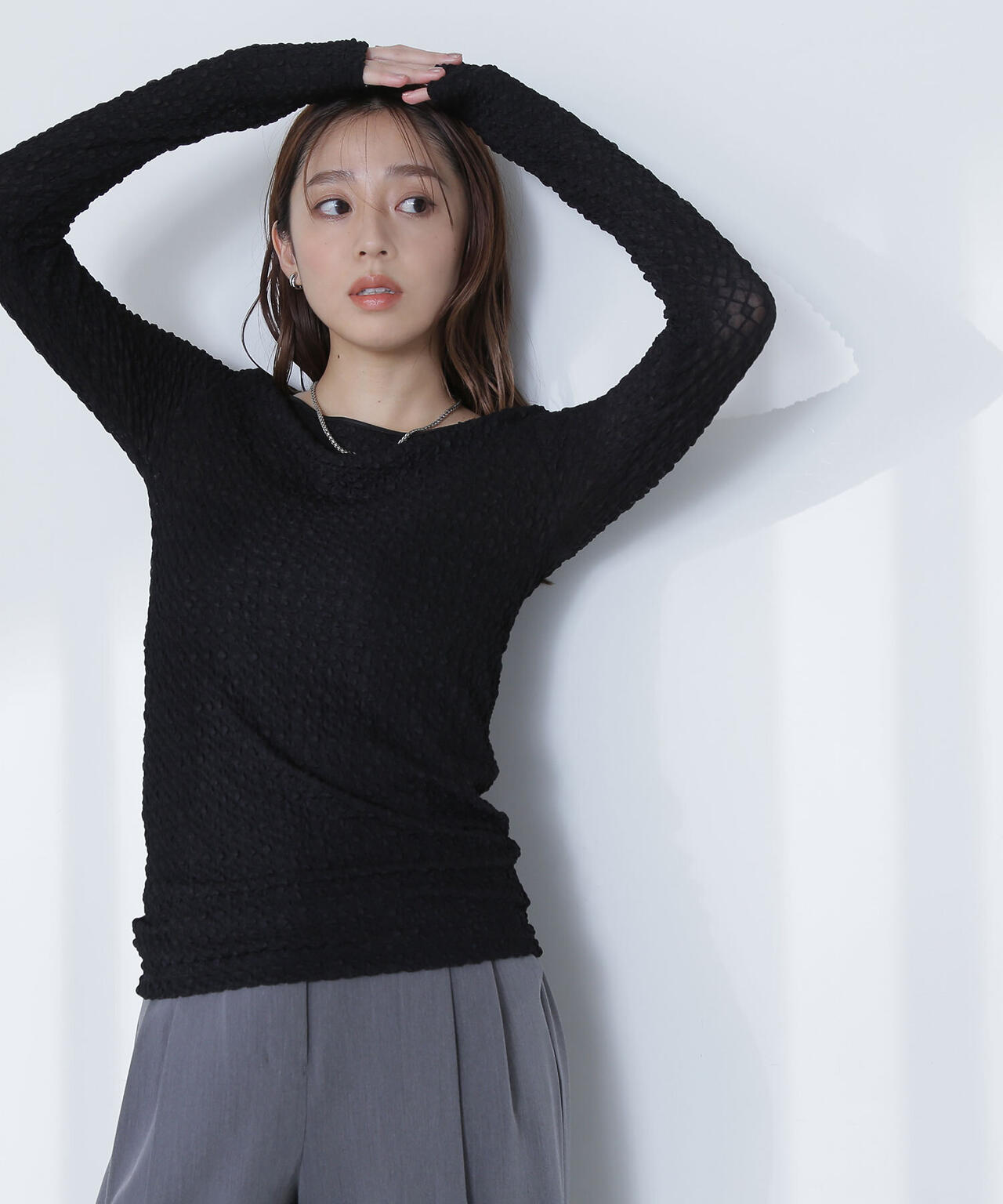 【THINK BEAUTY】バックシャンレースカットソー*