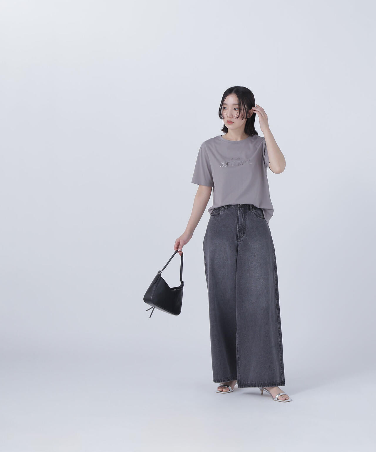 箔ロゴプリントTシャツ*