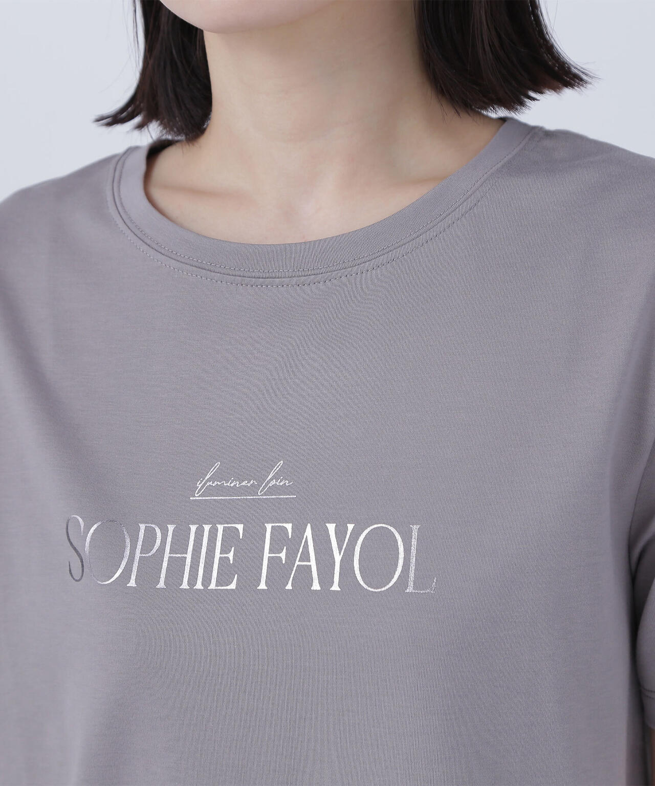箔ロゴプリントTシャツ*