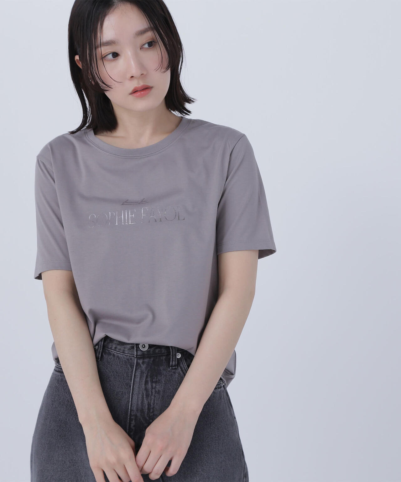 箔ロゴプリントTシャツ*