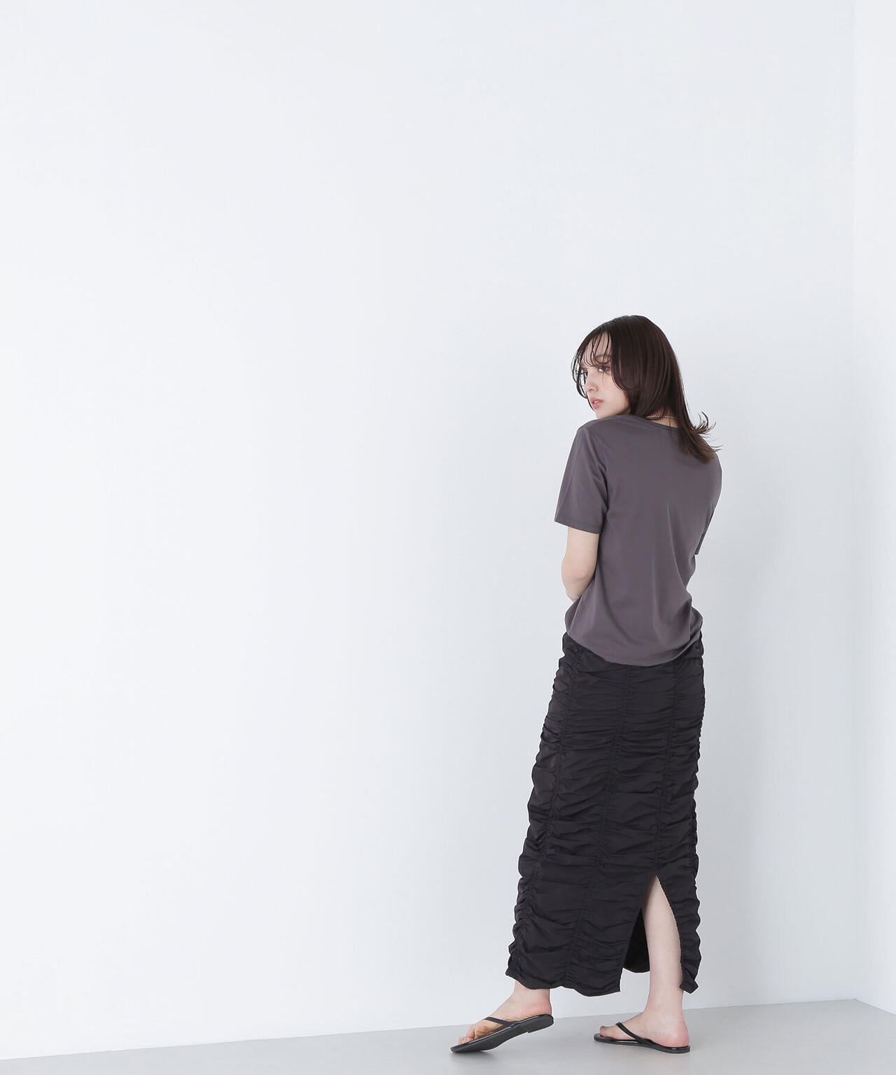 箔ロゴプリントTシャツ*