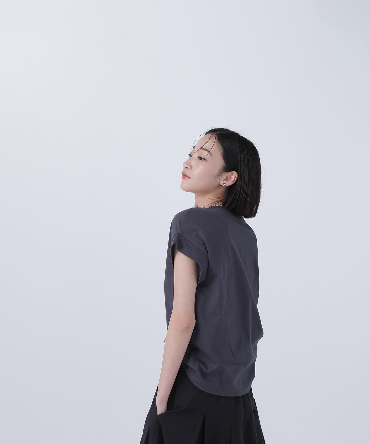 切替スリーブロゴTシャツ*