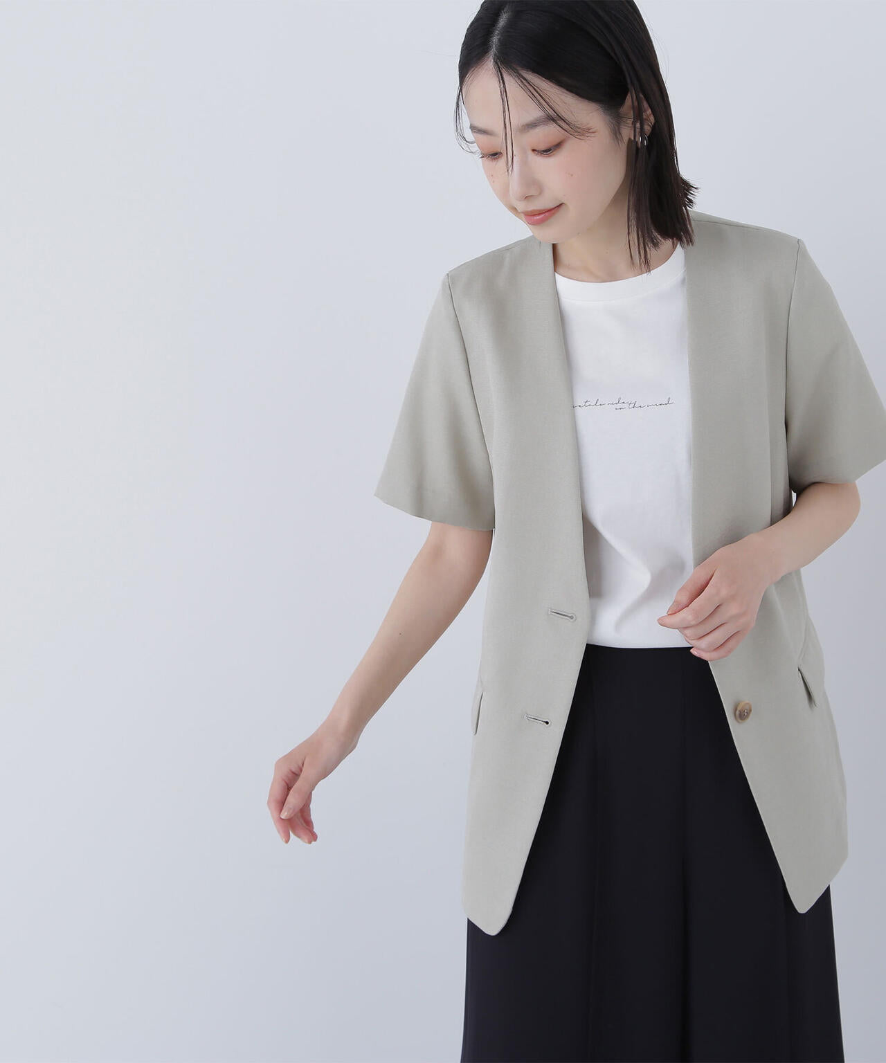 切替スリーブロゴTシャツ*