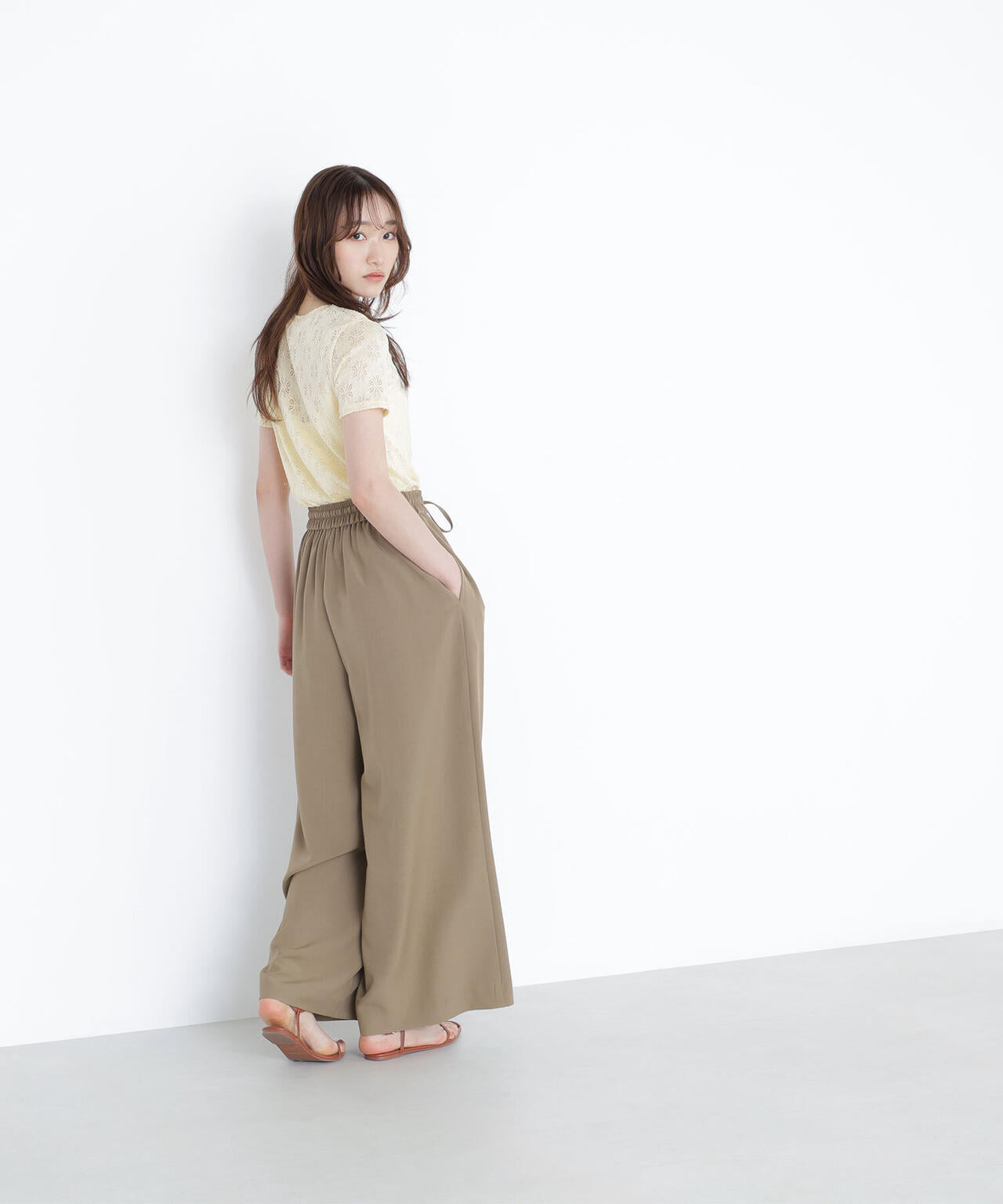 カットレースTシャツ*