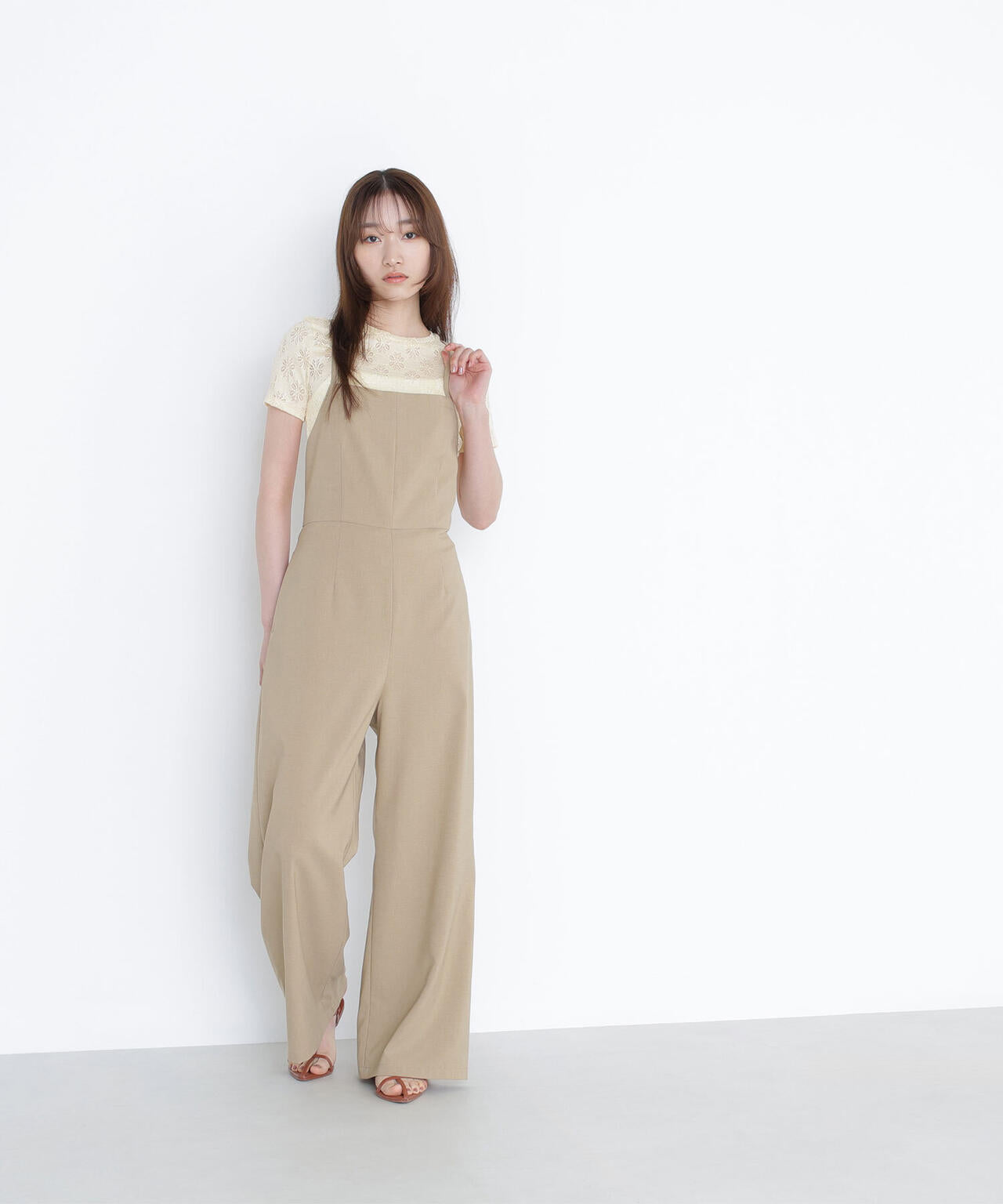 カットレースTシャツ*