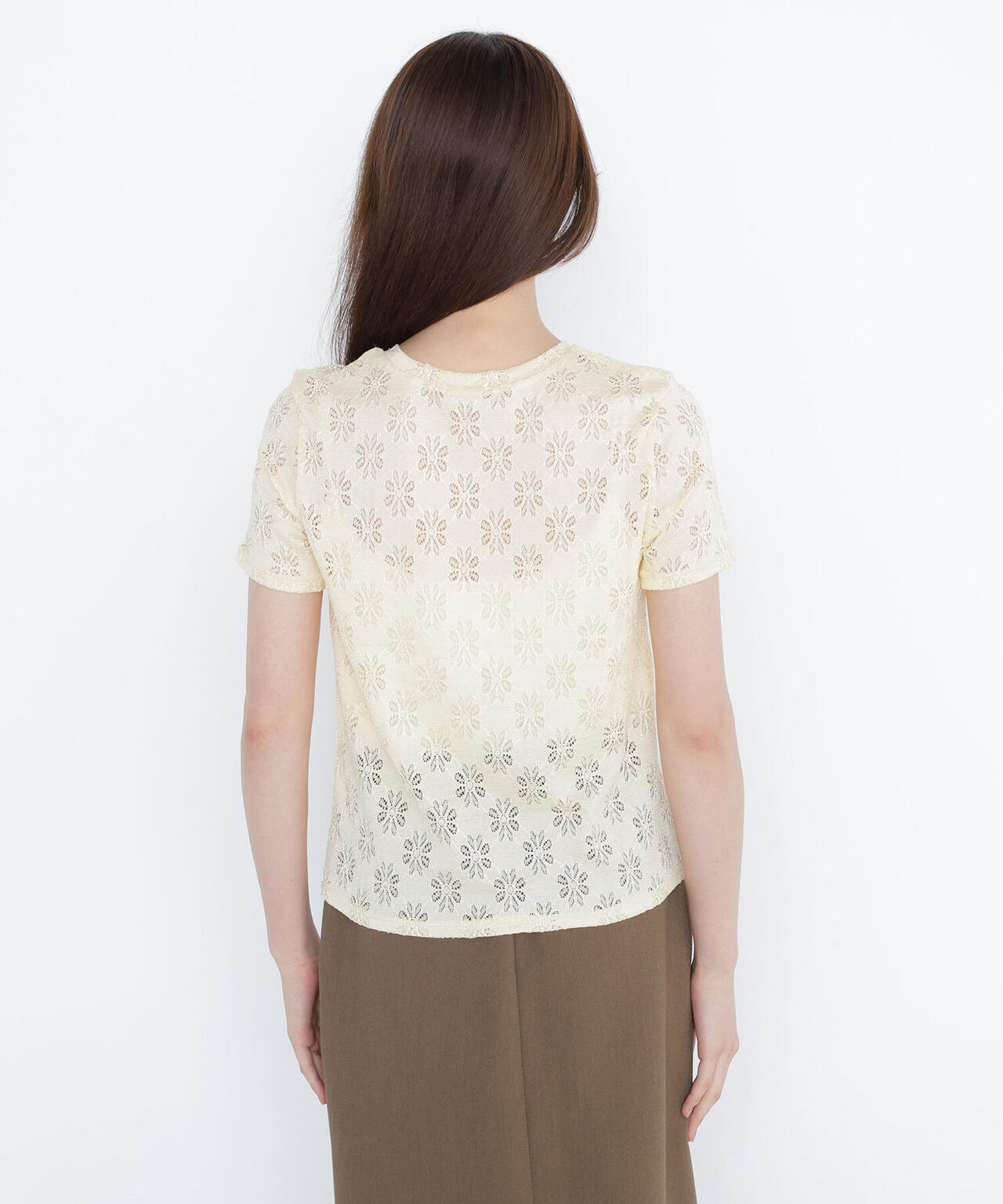 カットレースTシャツ*