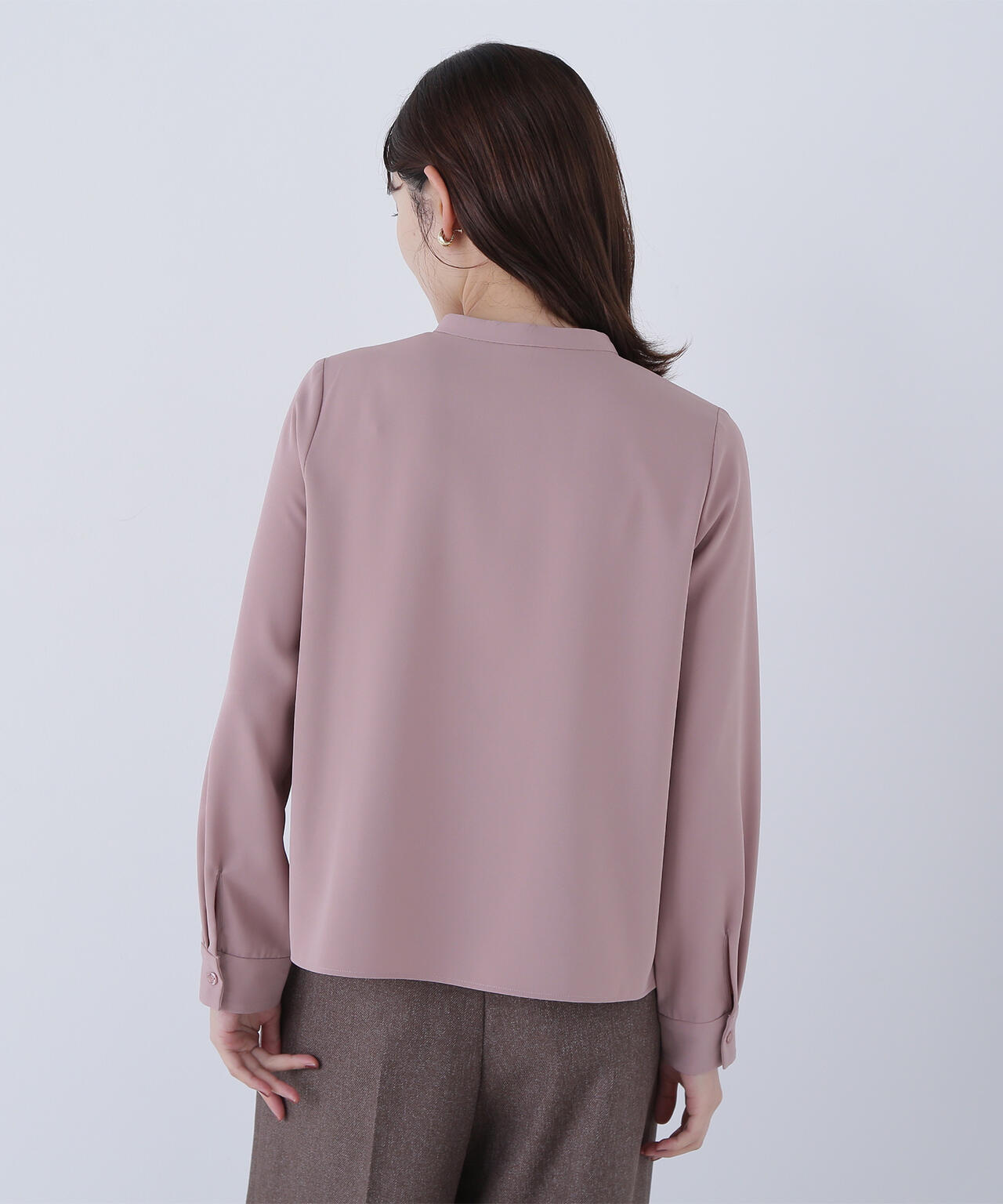 ダブルラッフルボウブラウス