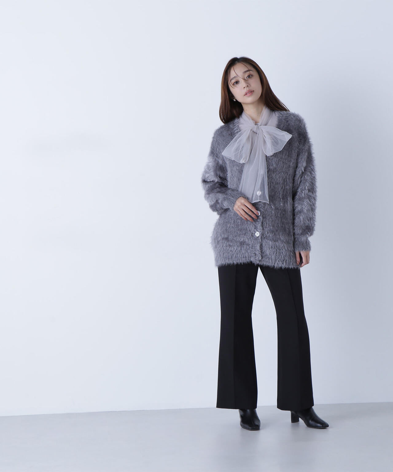 チュールボウタイブラウス