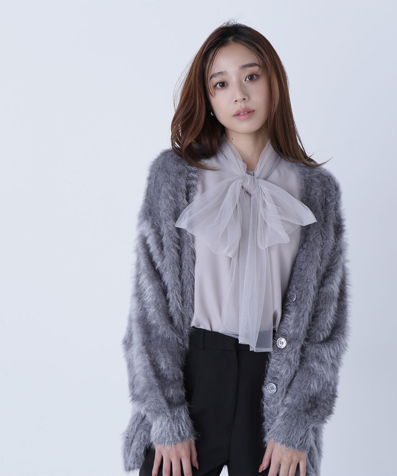 チュールボウタイブラウス