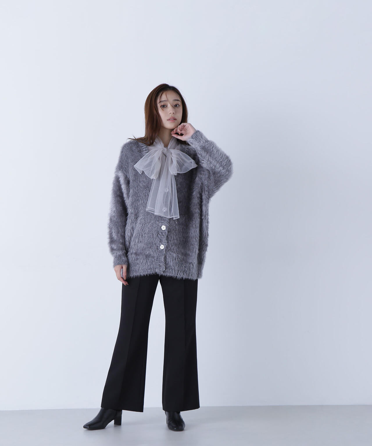 チュールボウタイブラウス