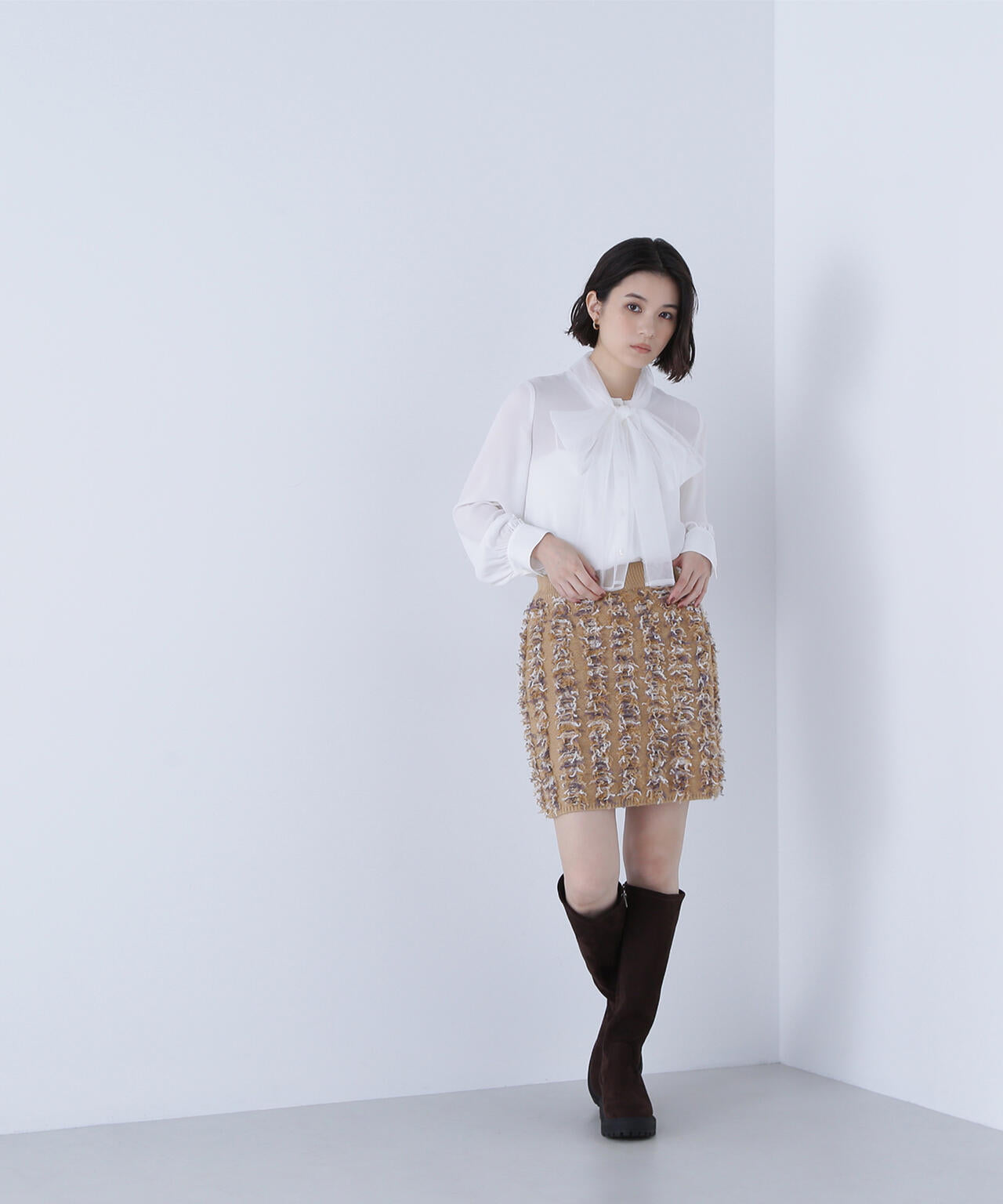 チュールボウタイブラウス