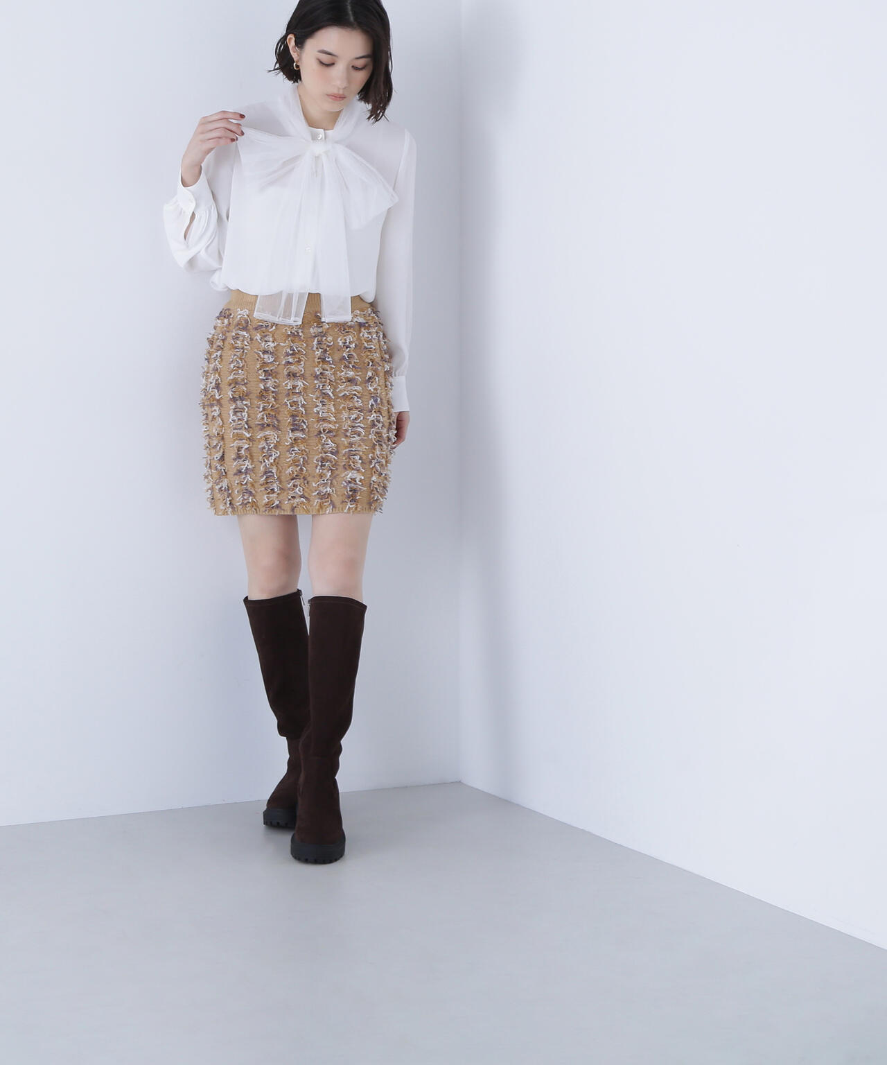 チュールボウタイブラウス