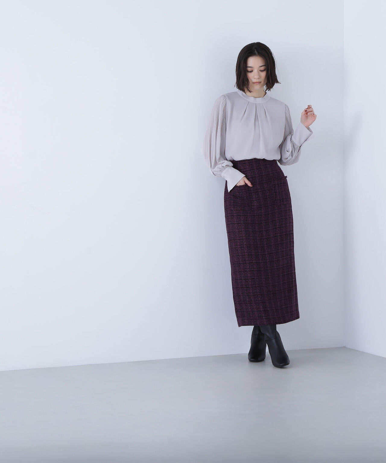 楊柳プリーツブラウス