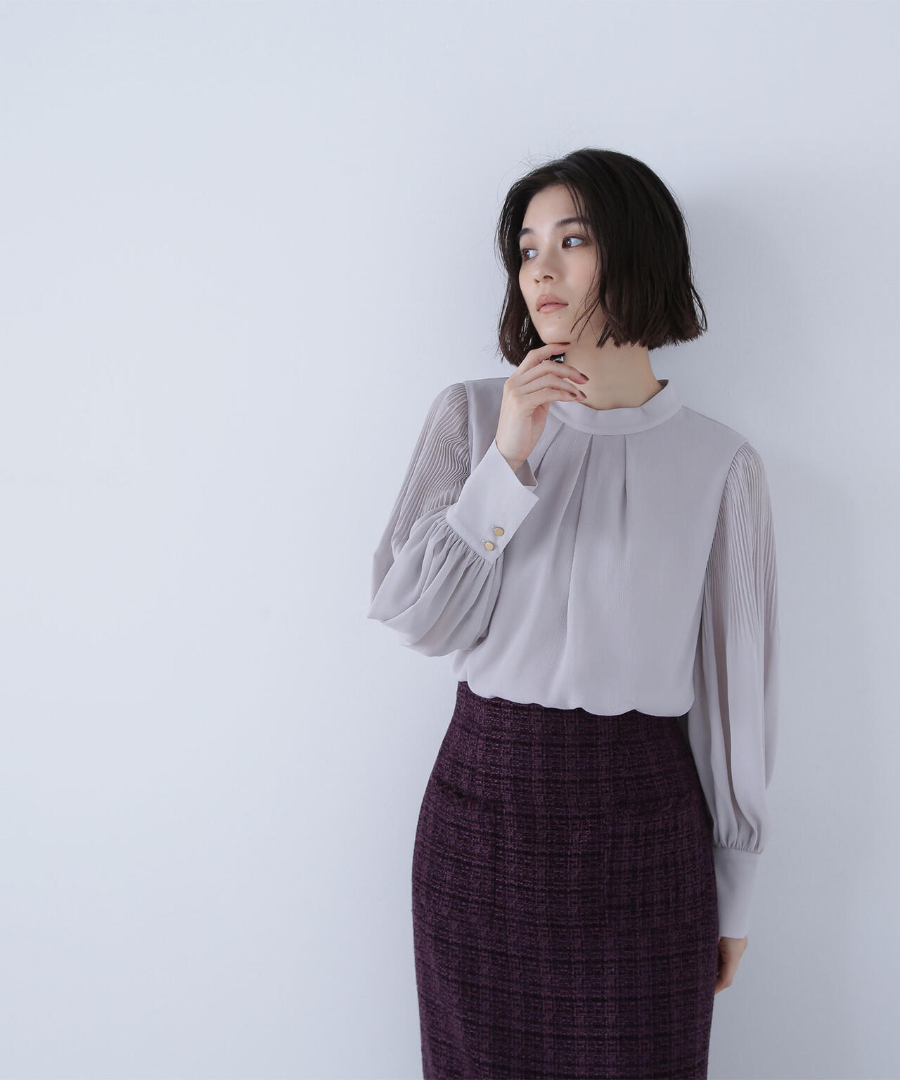 楊柳プリーツブラウス