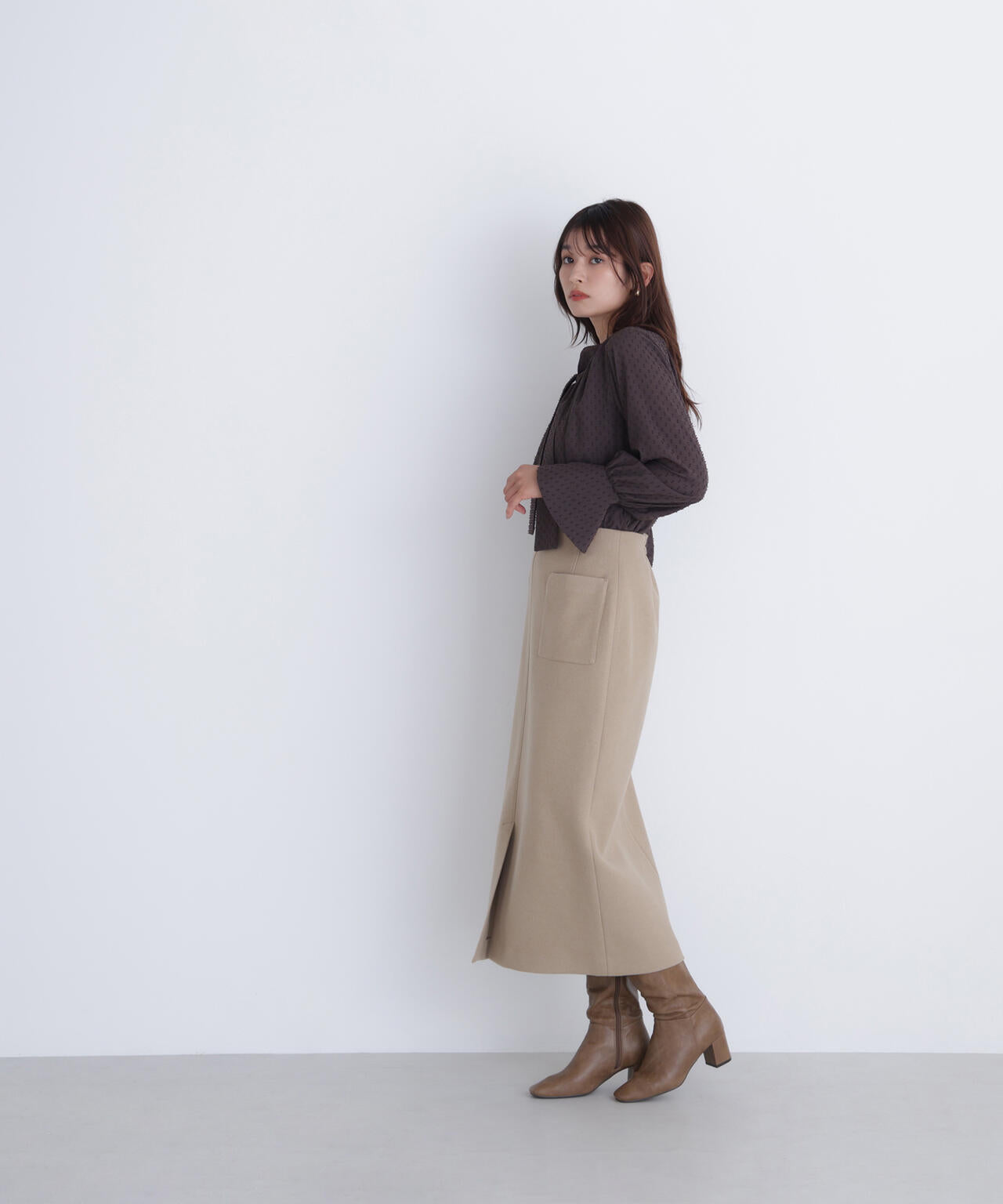 カットドビーボウブラウス