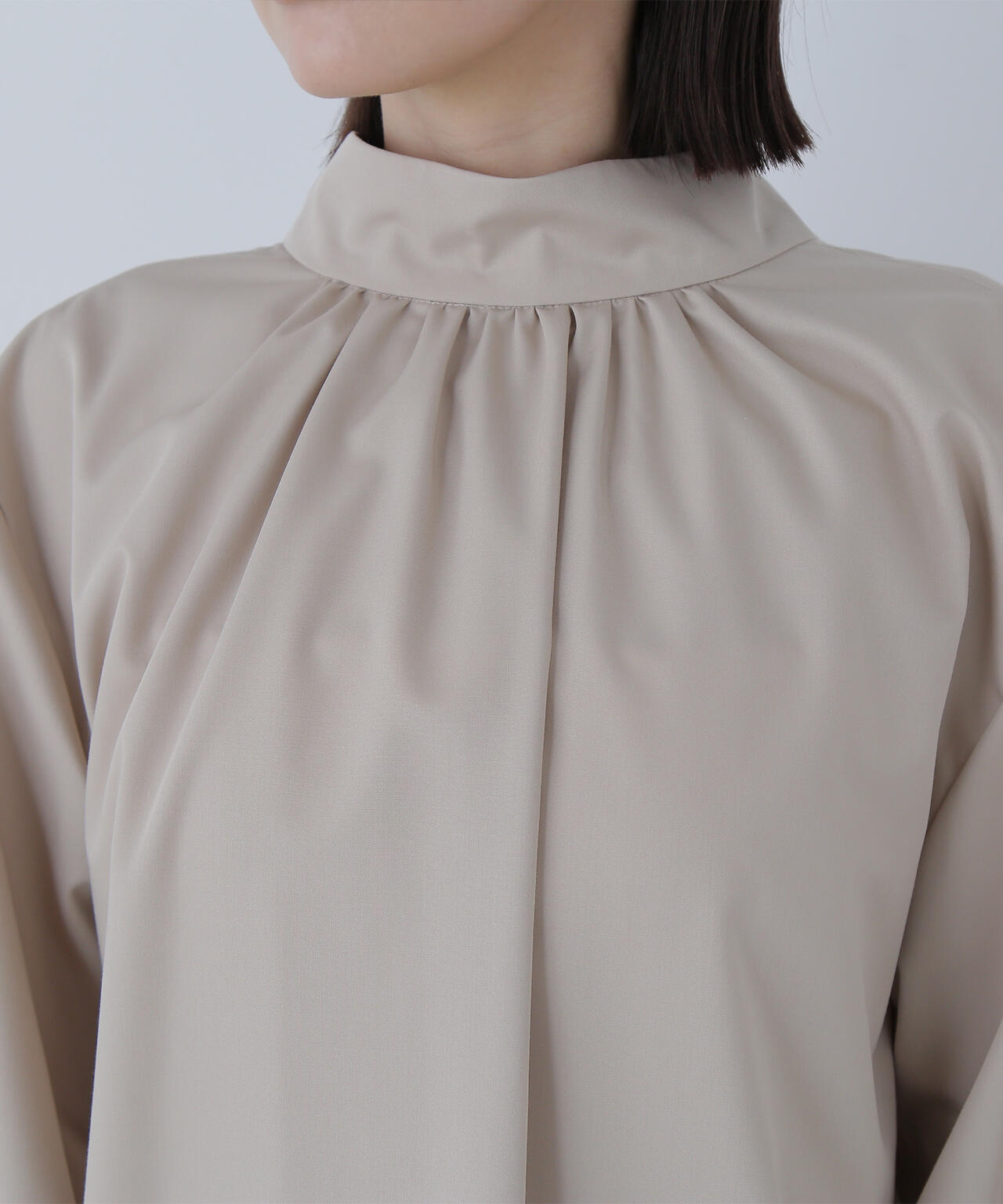 2wayスタンドネックブラウス