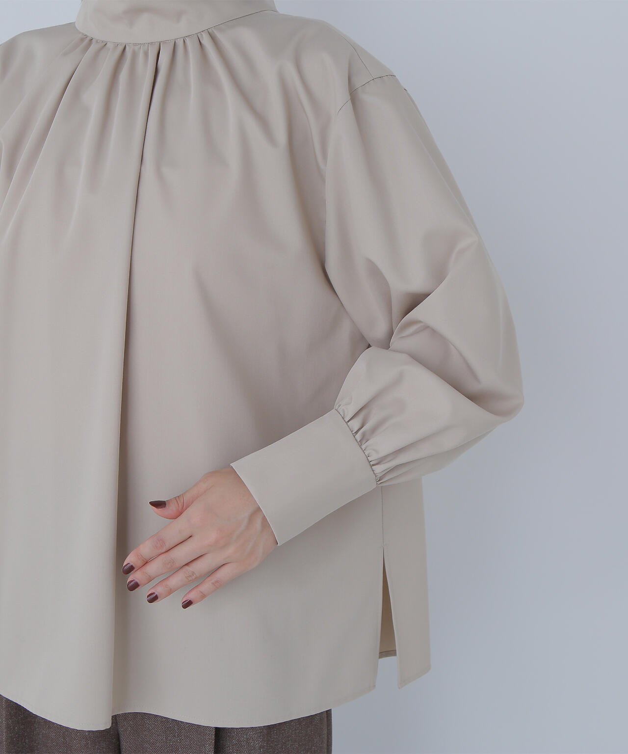 2wayスタンドネックブラウス