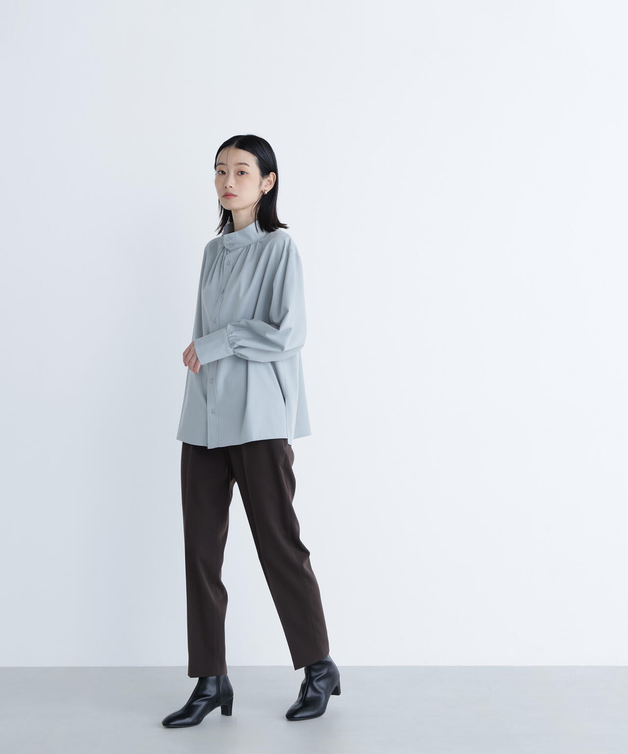 2wayスタンドネックブラウス