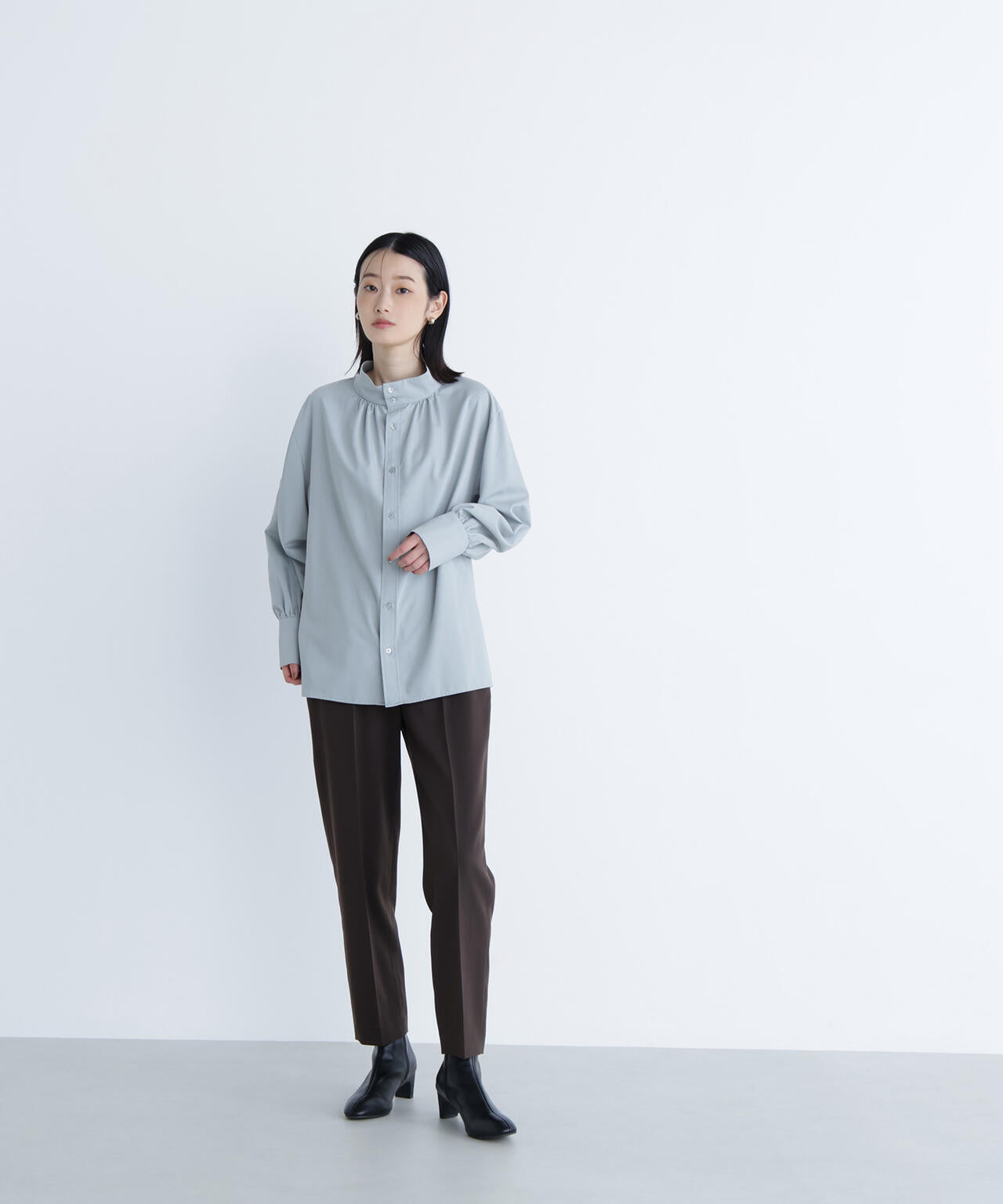 2wayスタンドネックブラウス