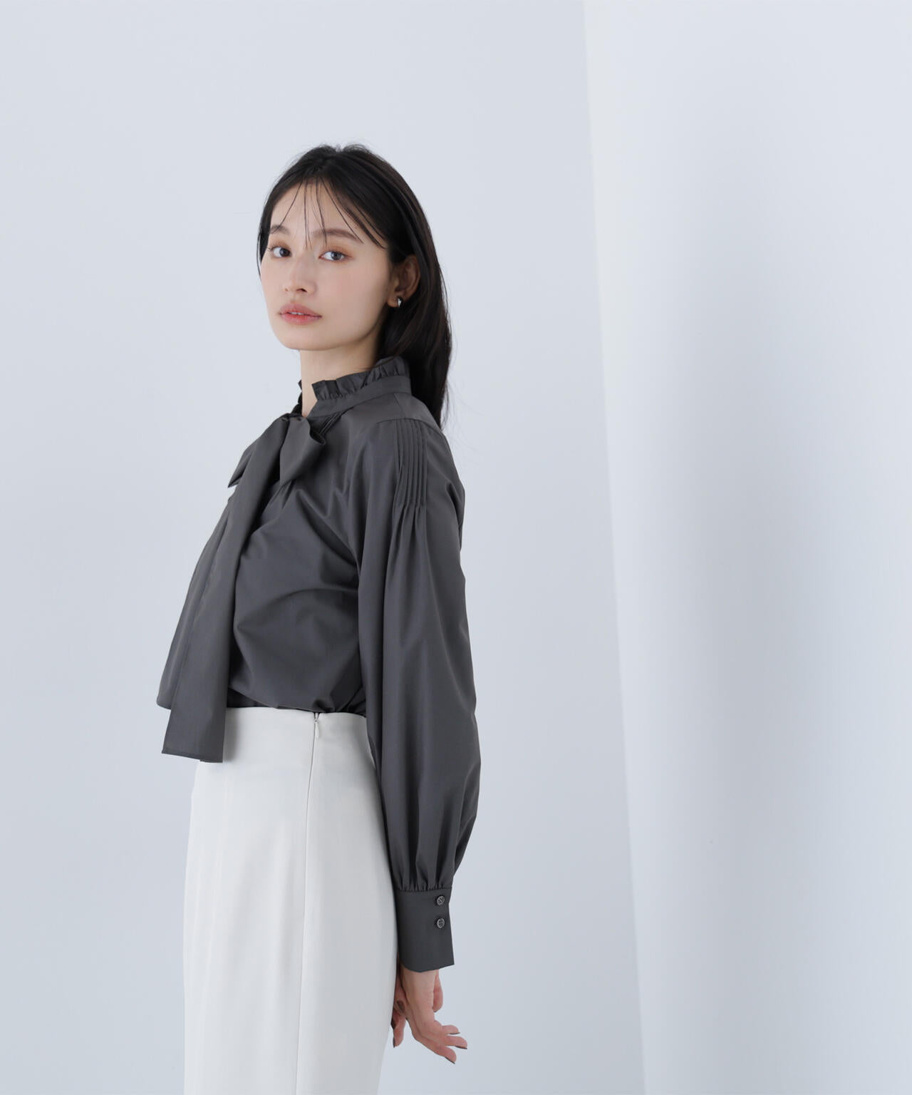 2wayスキッパーボウブラウス