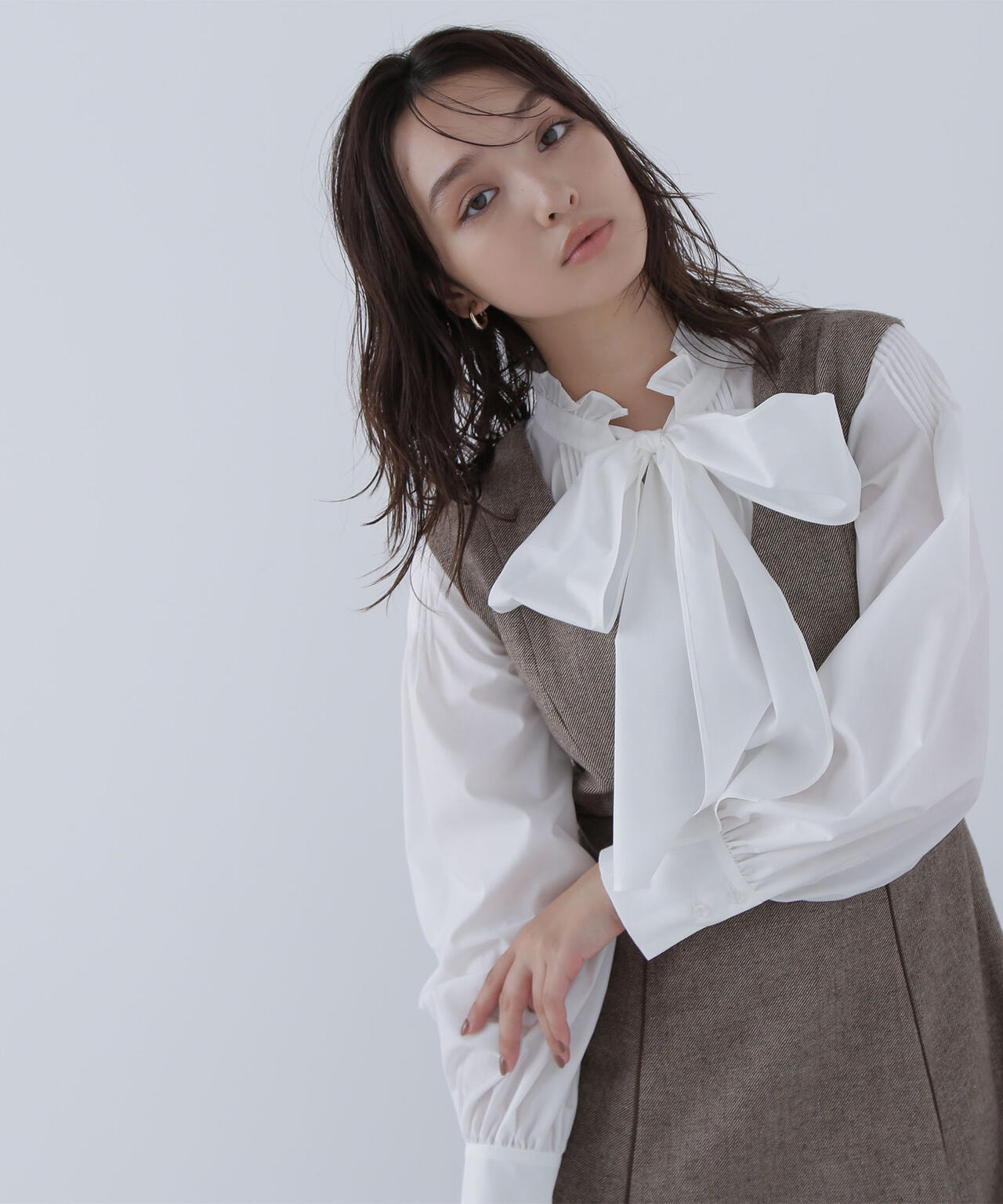 2wayスキッパーボウブラウス