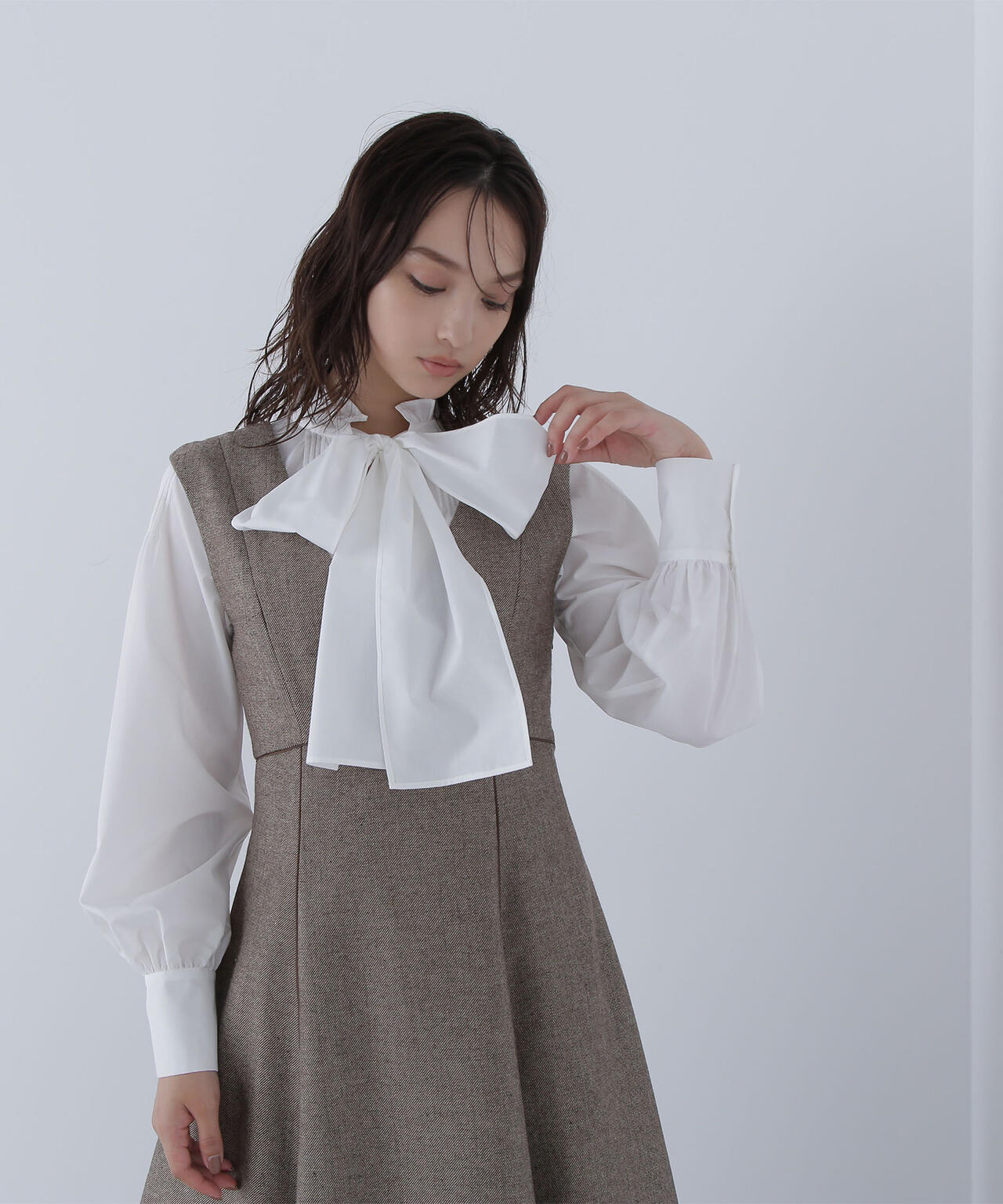 2wayスキッパーボウブラウス