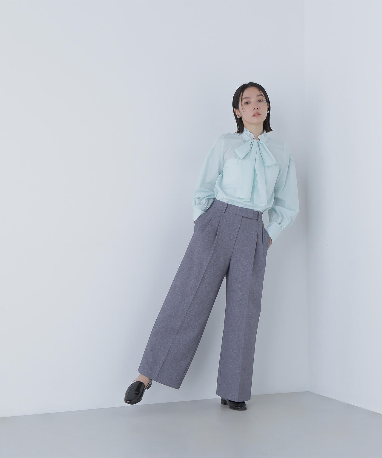 2wayスキッパーボウブラウス